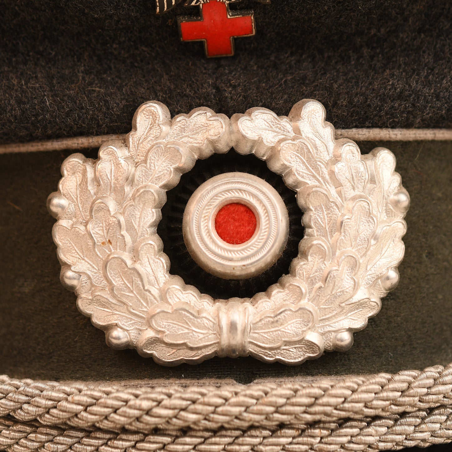 German WWII Red Cross Officers Visor Cap