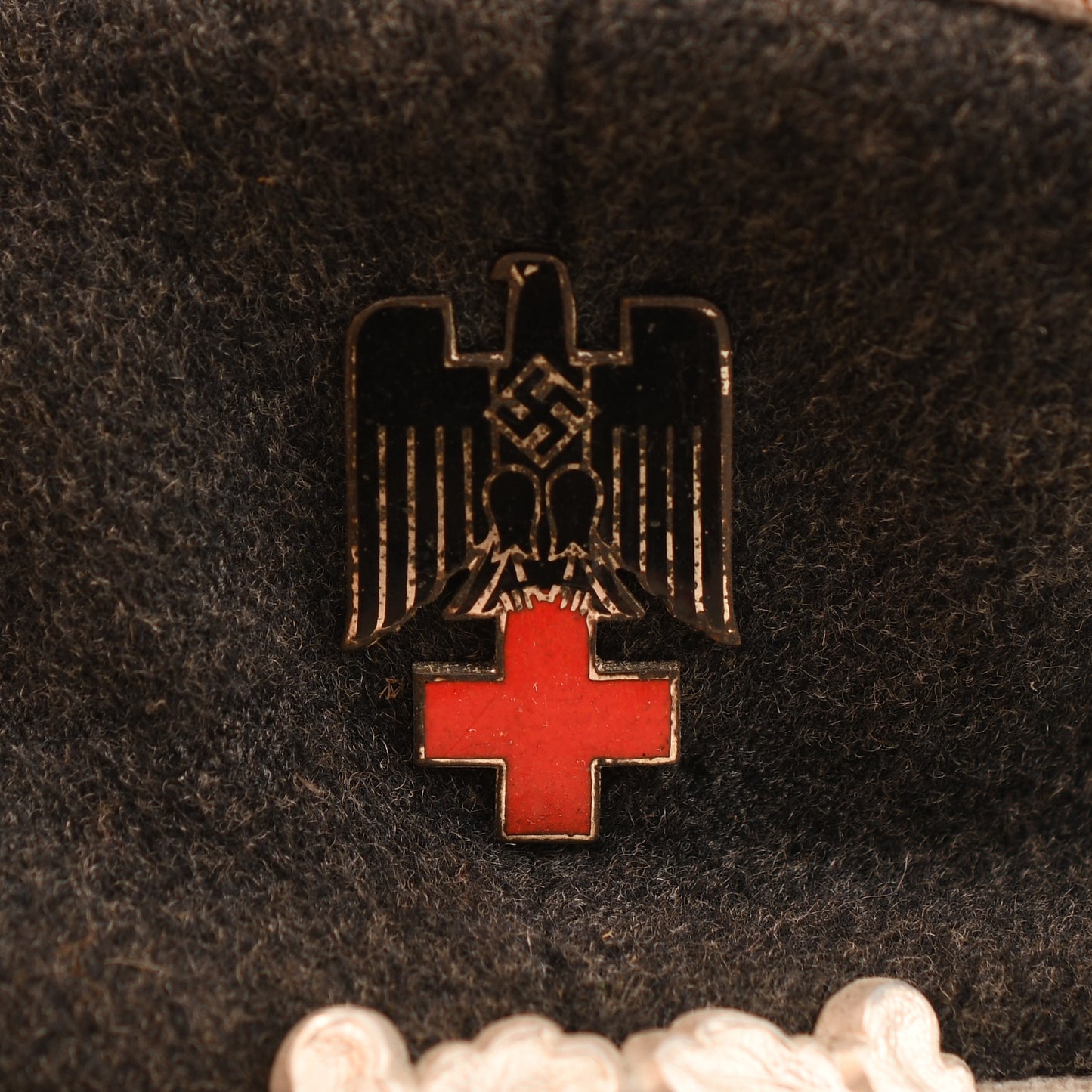 German WWII Red Cross Officers Visor Cap
