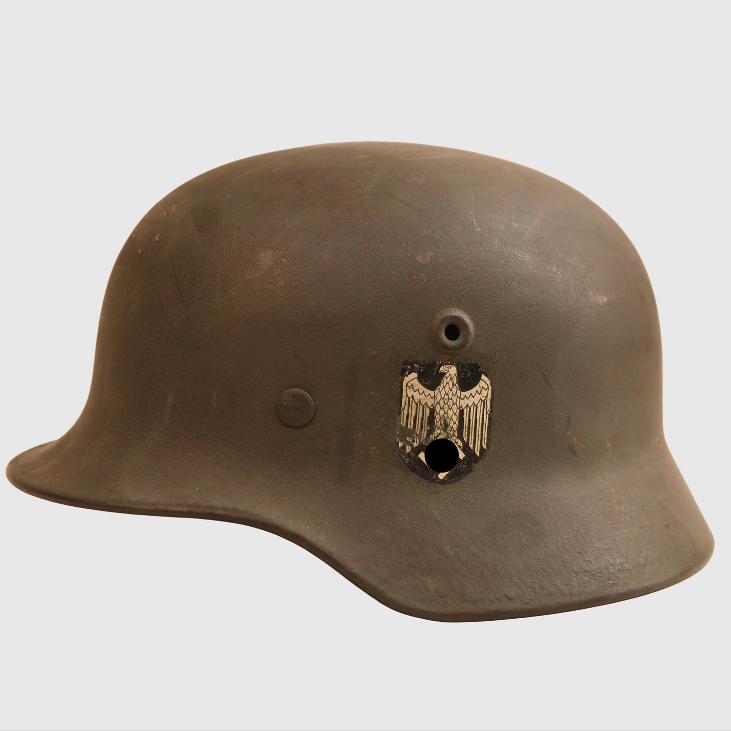 German WWII Army M40 Huge Size Single Decal Combat Helmet