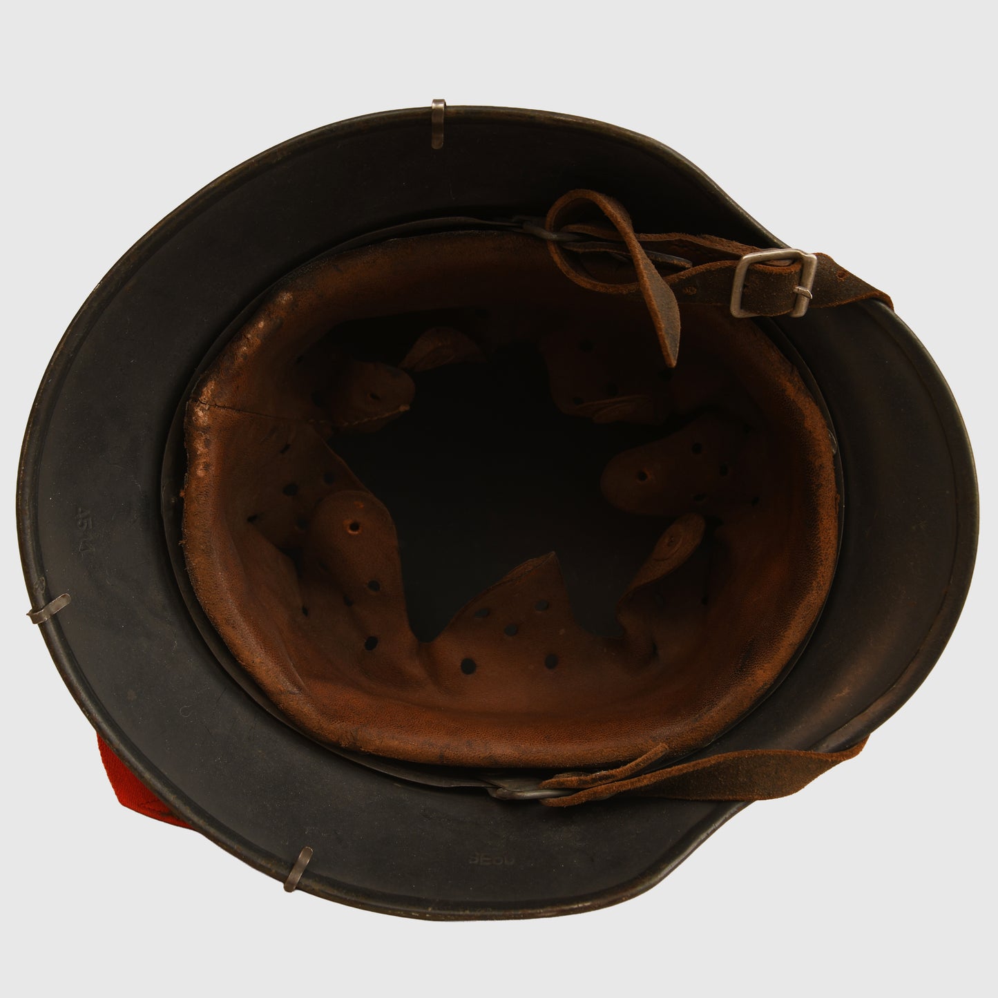 German WWII Luftwaffe Single Decal Combat Helmet with Manoeuvre Band Fitted