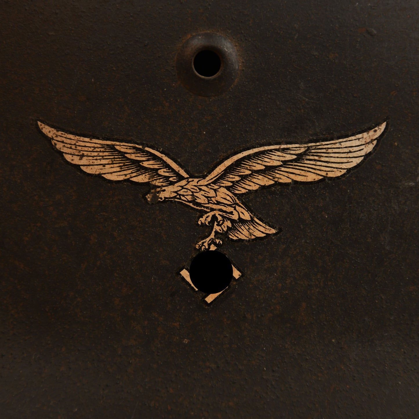 German WWII Luftwaffe Single Decal Combat Helmet with Manoeuvre Band Fitted