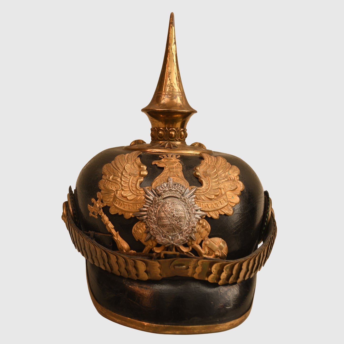 German WWI Saxon Weimar Infantry Officers Pickelhaube