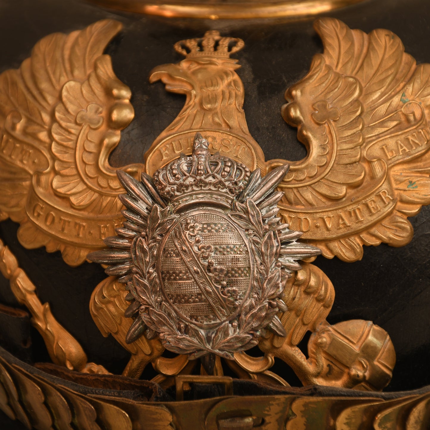 German WWI Saxon Weimar Infantry Officers Pickelhaube