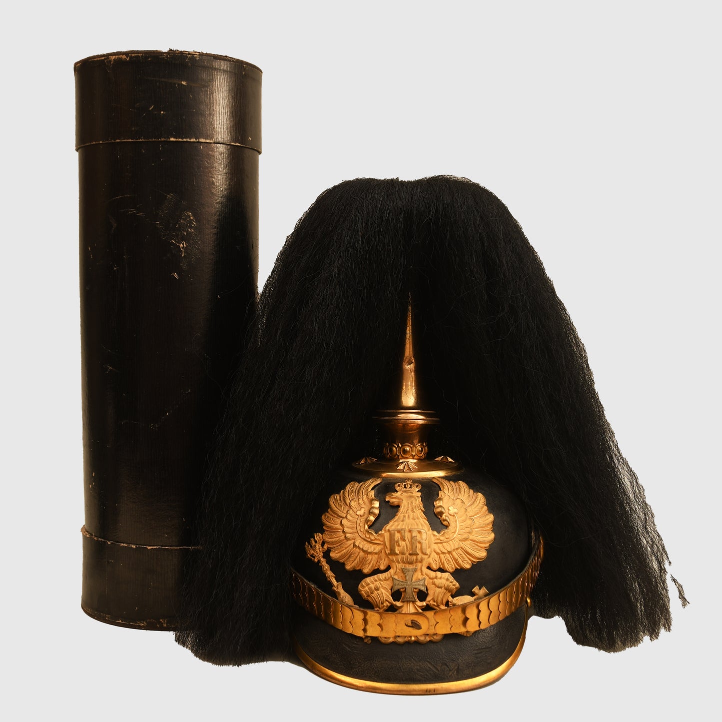 German WWI Prussian Fusilier Regiment No. 80 Officers Parade Helmet