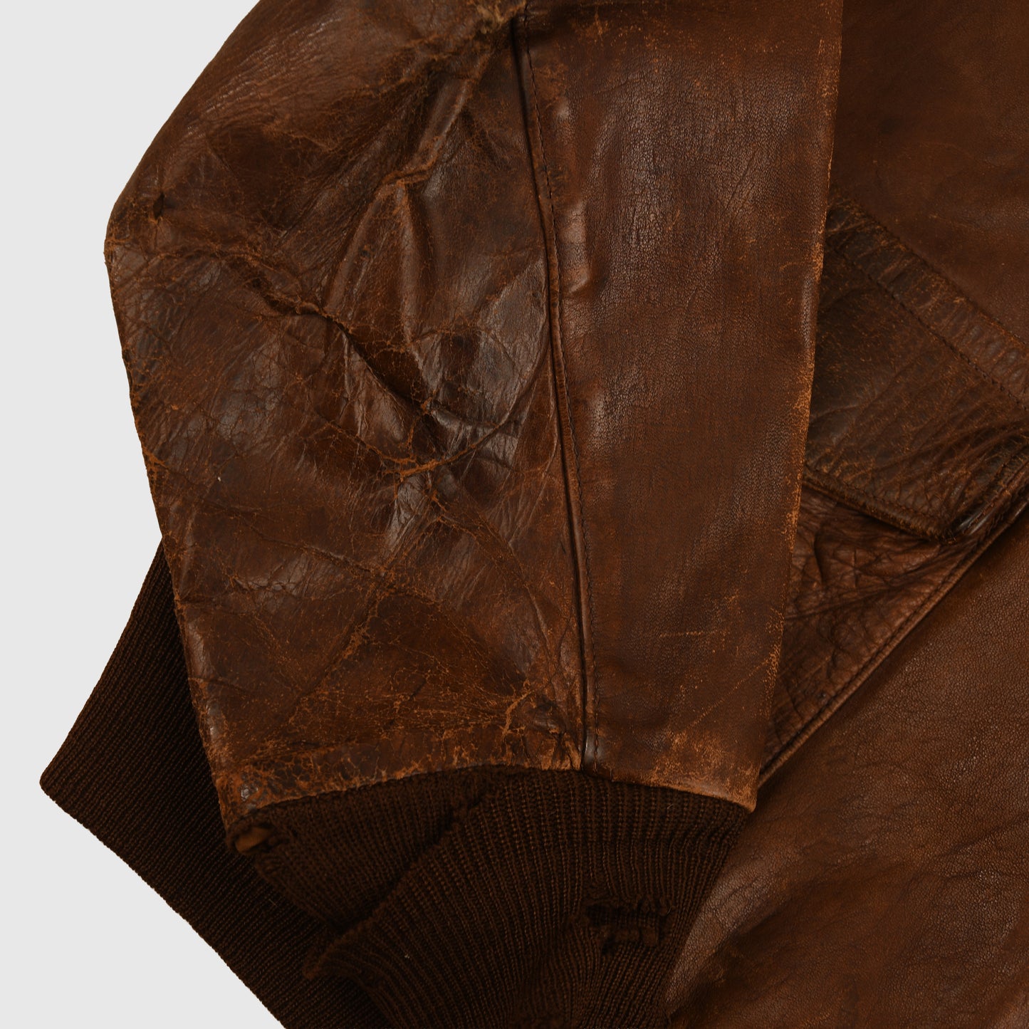 US WWII A2 LEATHER FLYING JACKET WITH PAINTED INSIGNIA