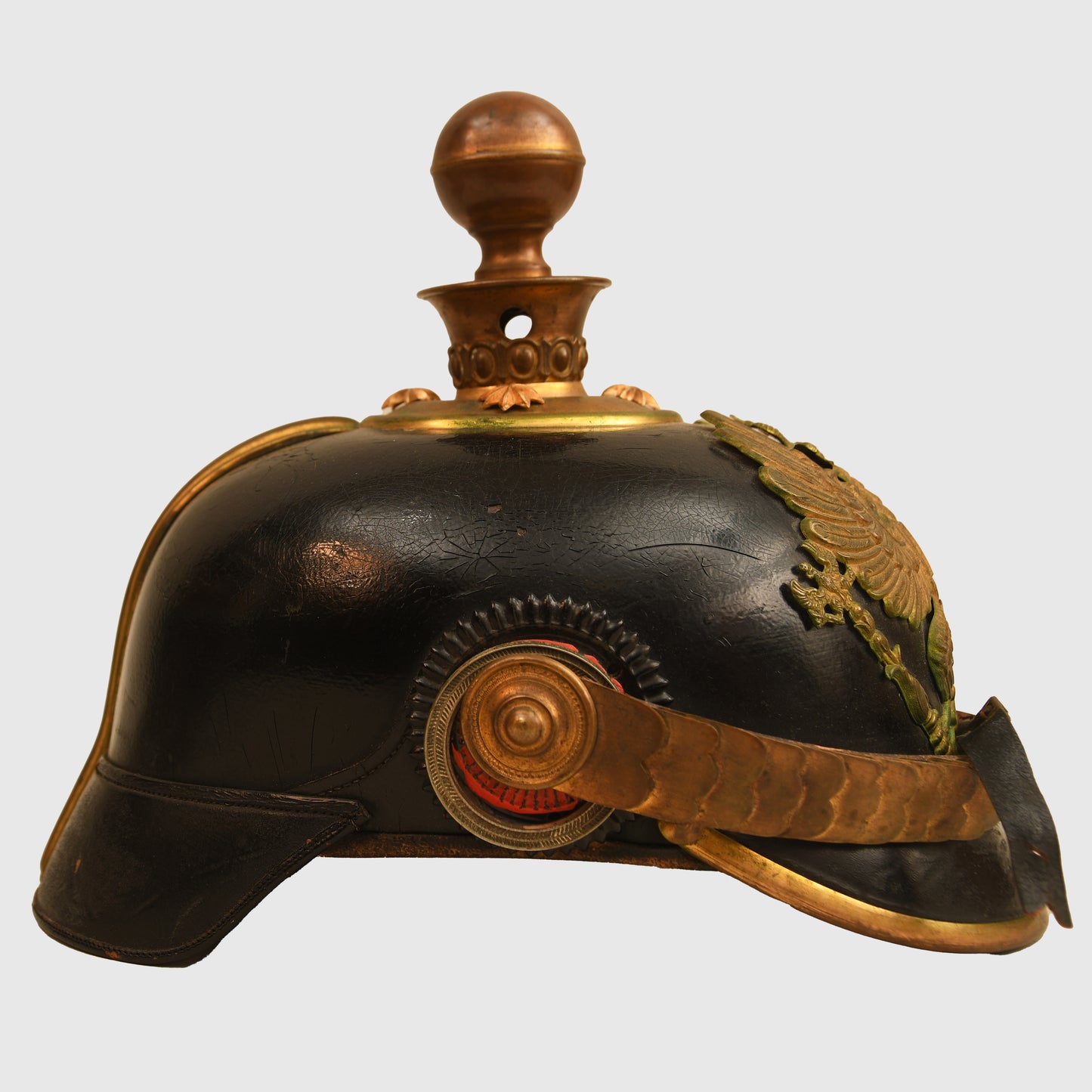 German WWI Prussian Foot Artillery Reserve Officers Helmet with Cover