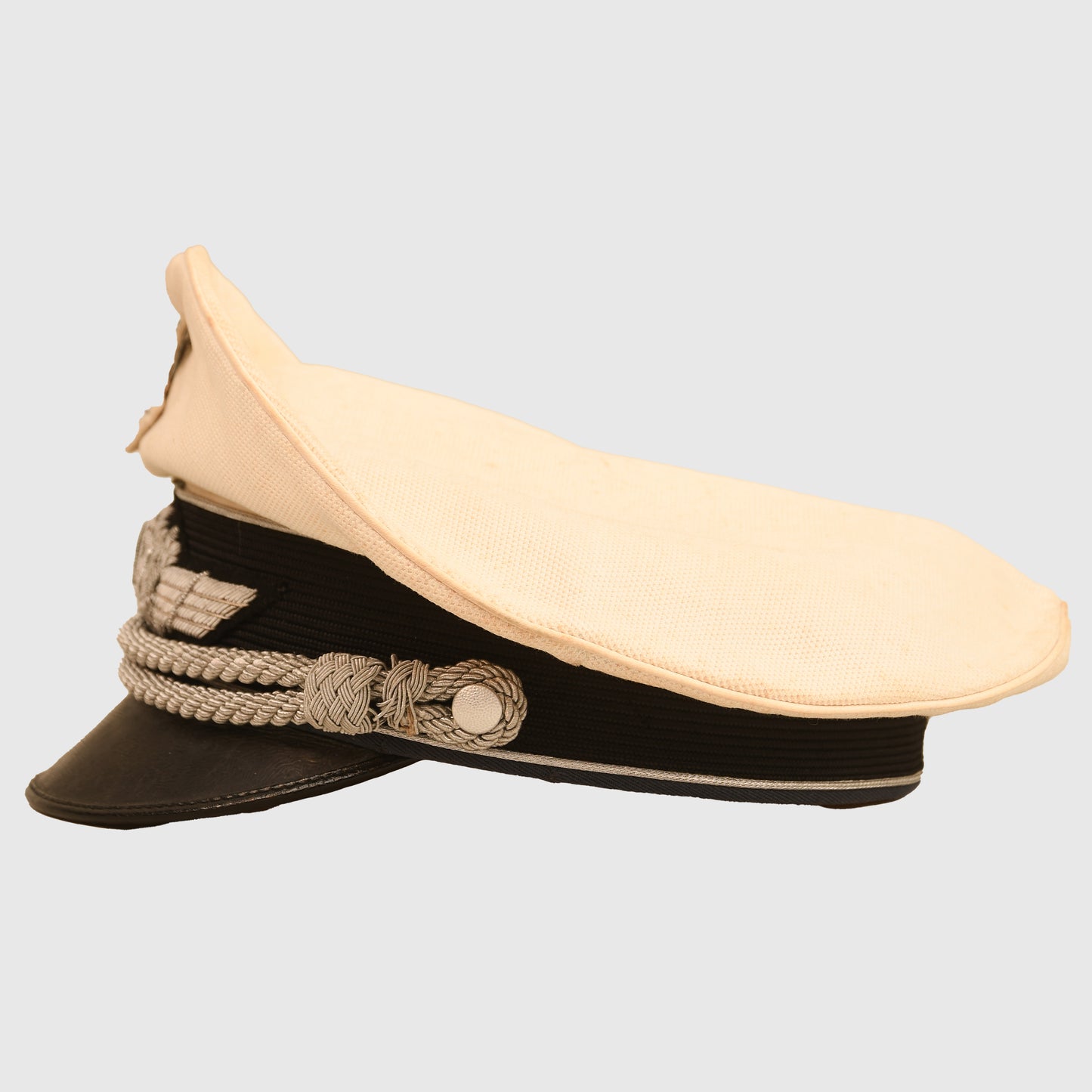 German WWII Luftwaffe Officers Visor Cap, White and Blue Covers