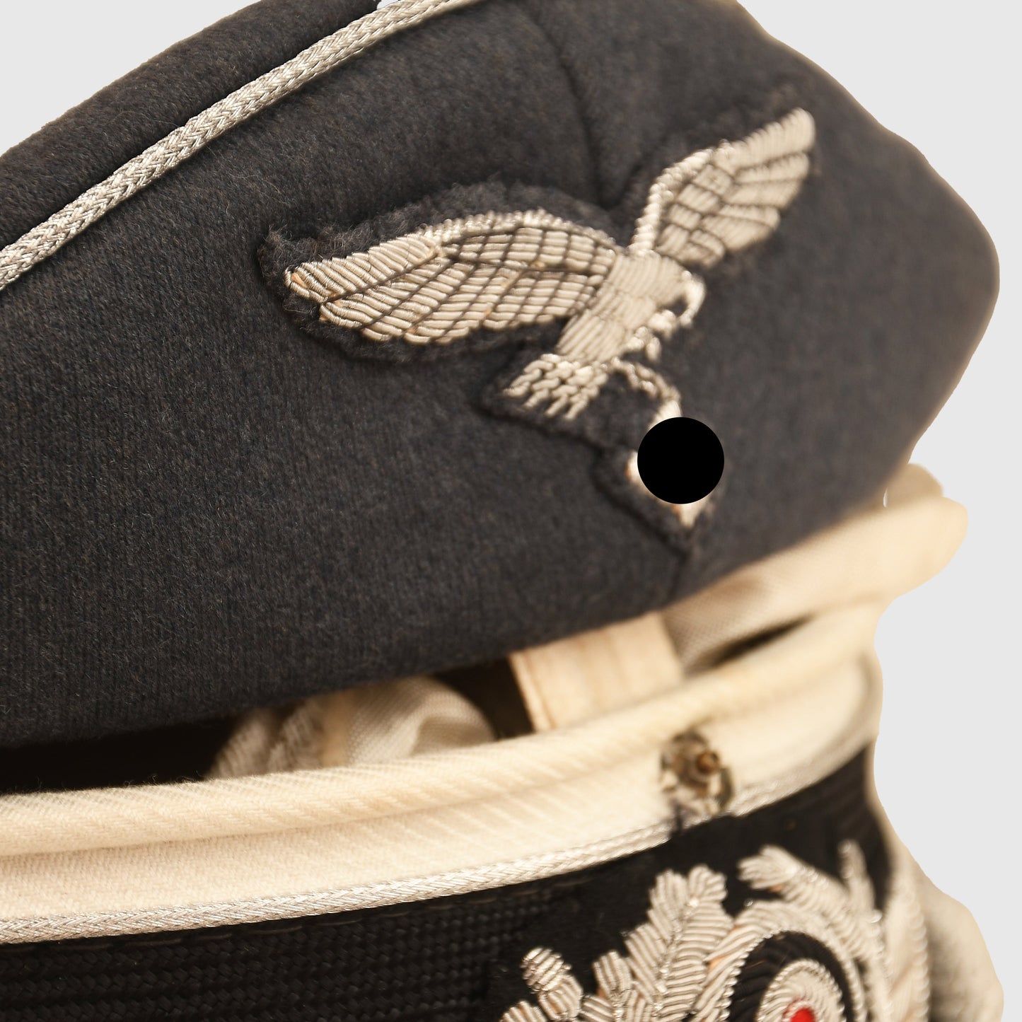 German WWII Luftwaffe Officers Visor Cap, White and Blue Covers