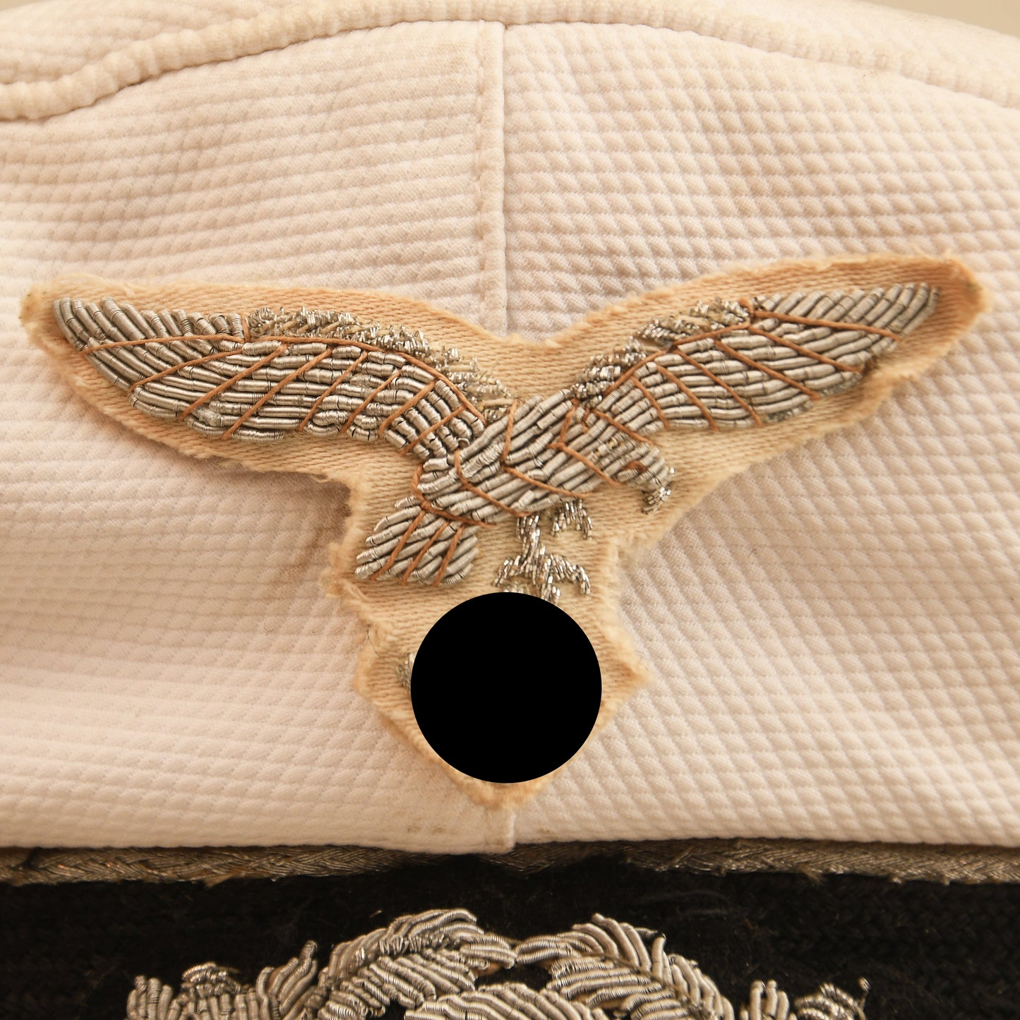 German WWII Luftwaffe Officer’s White Top Visor Cap
