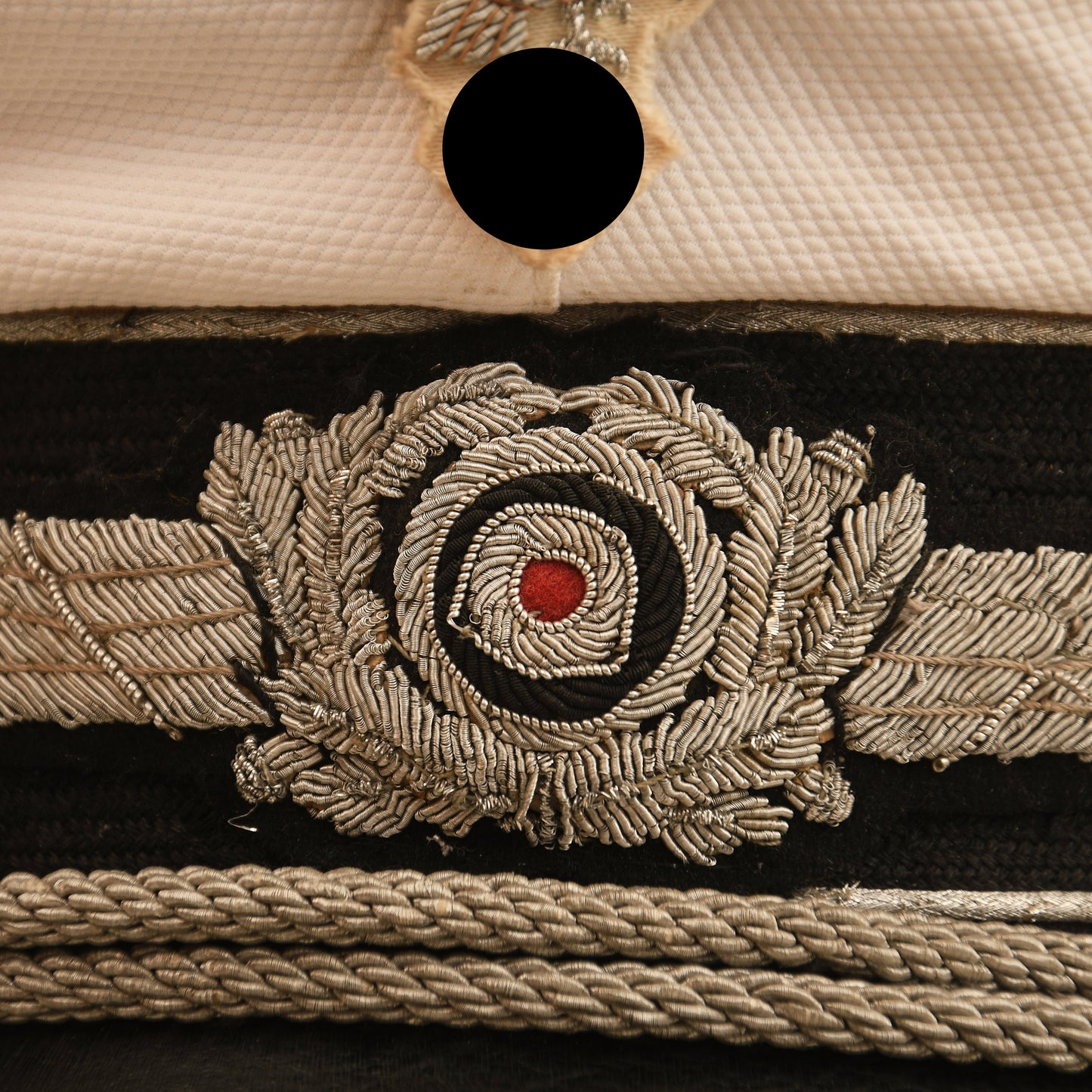 German WWII Luftwaffe Officer’s White Top Visor Cap