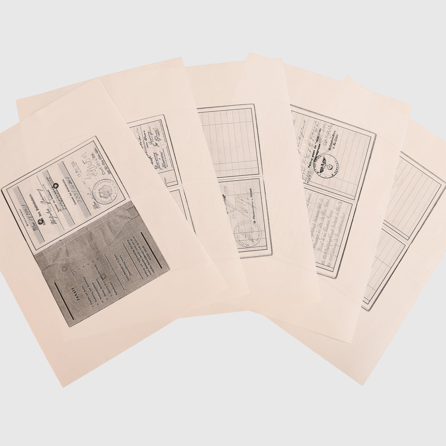 German WWII SS Paperwork Grouping