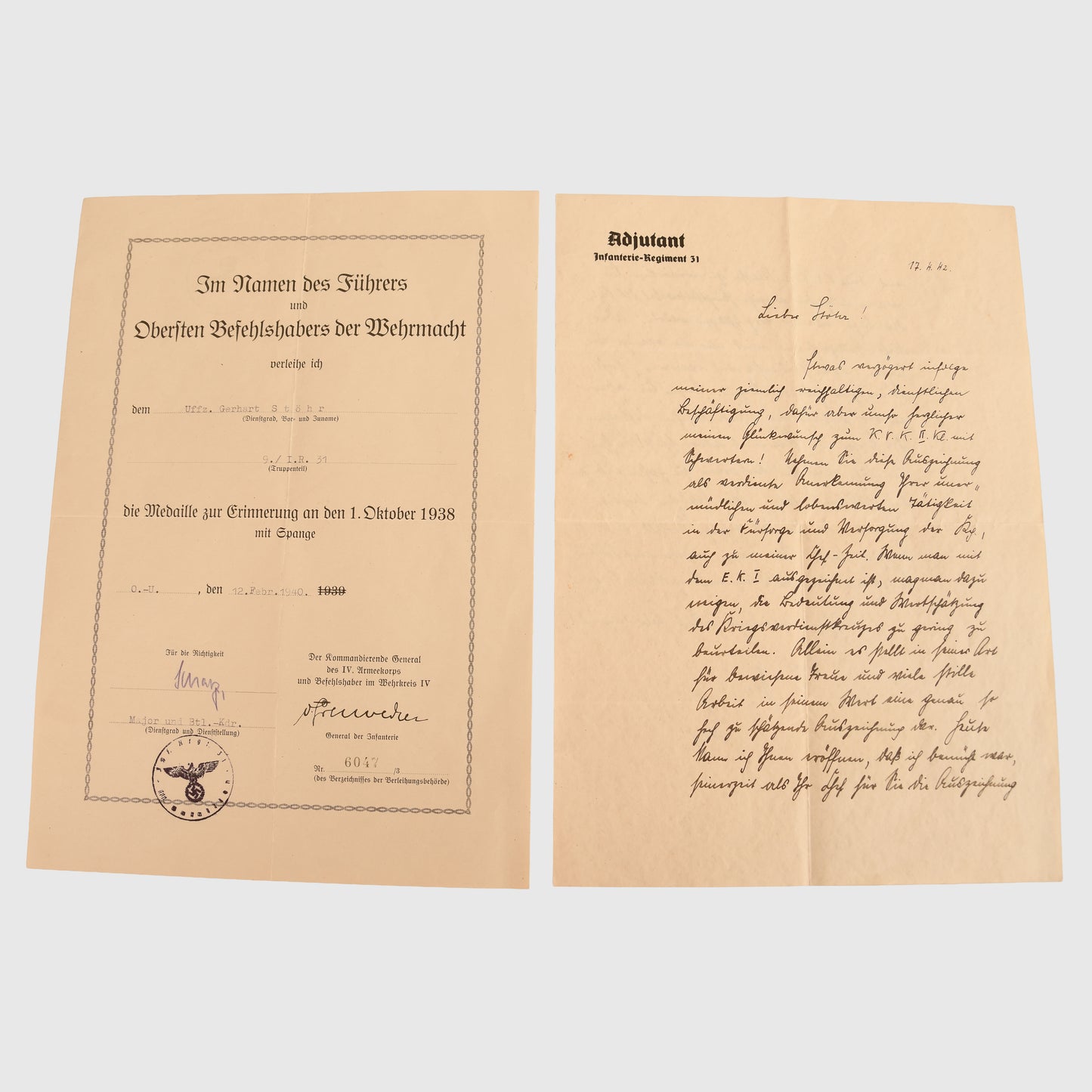 German WWII Krim Shield Four Citation Group