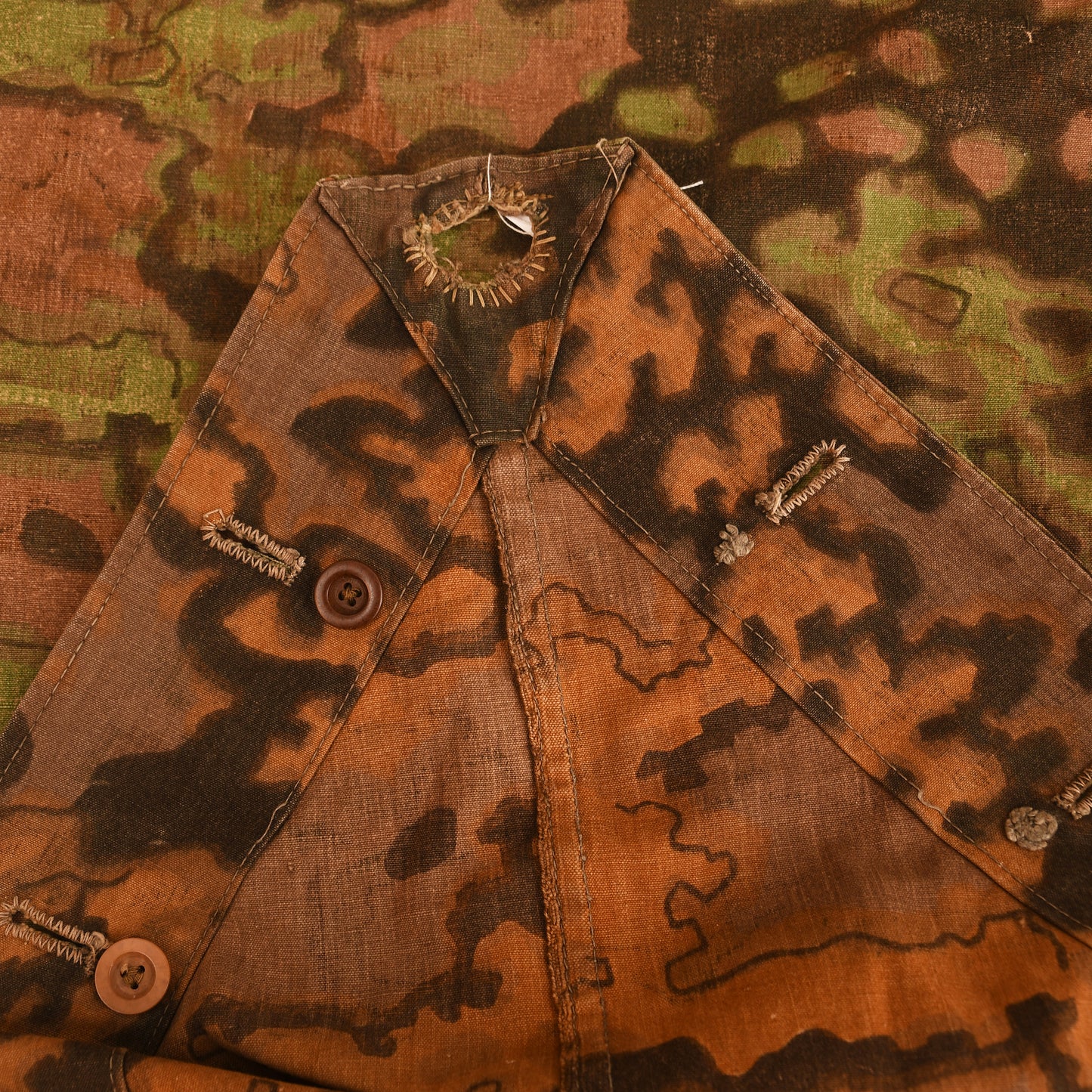 German WWII Waffen SS RB Numbered Oak Leaf Zeltbahn