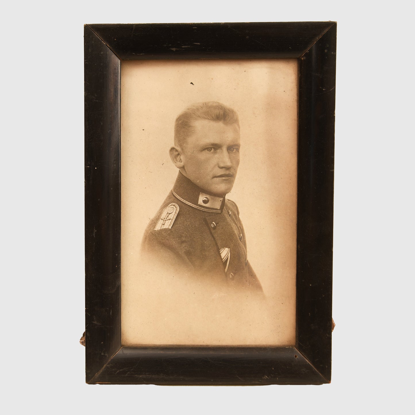 German WWI Aviators Leather Flying Helmet and Photograph