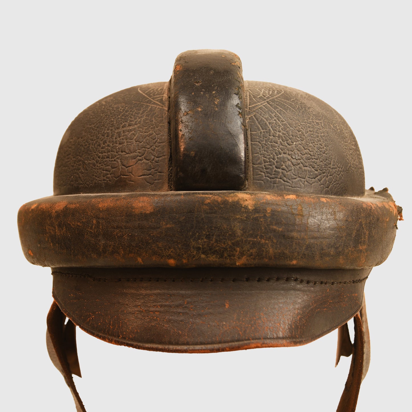 German WWI Aviators Leather Flying Helmet and Photograph