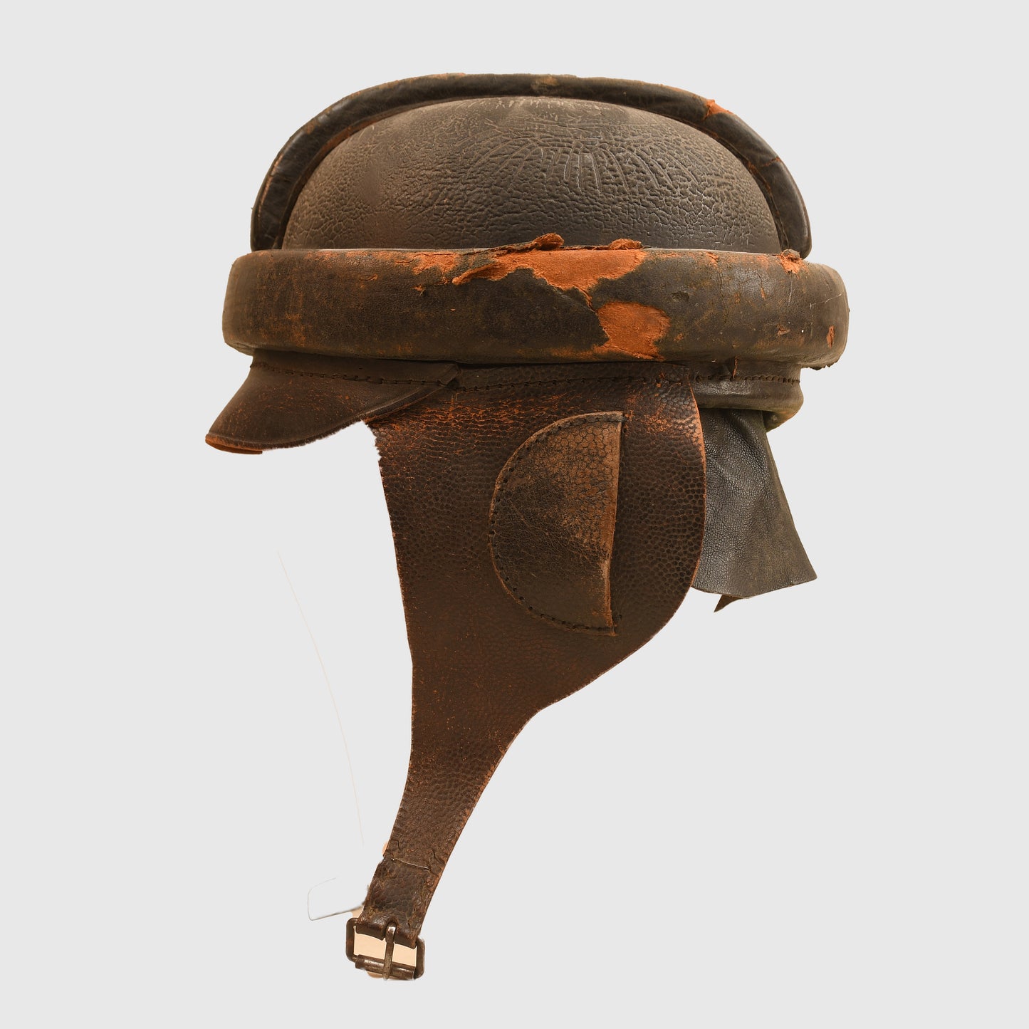 German WWI Aviators Leather Flying Helmet and Photograph