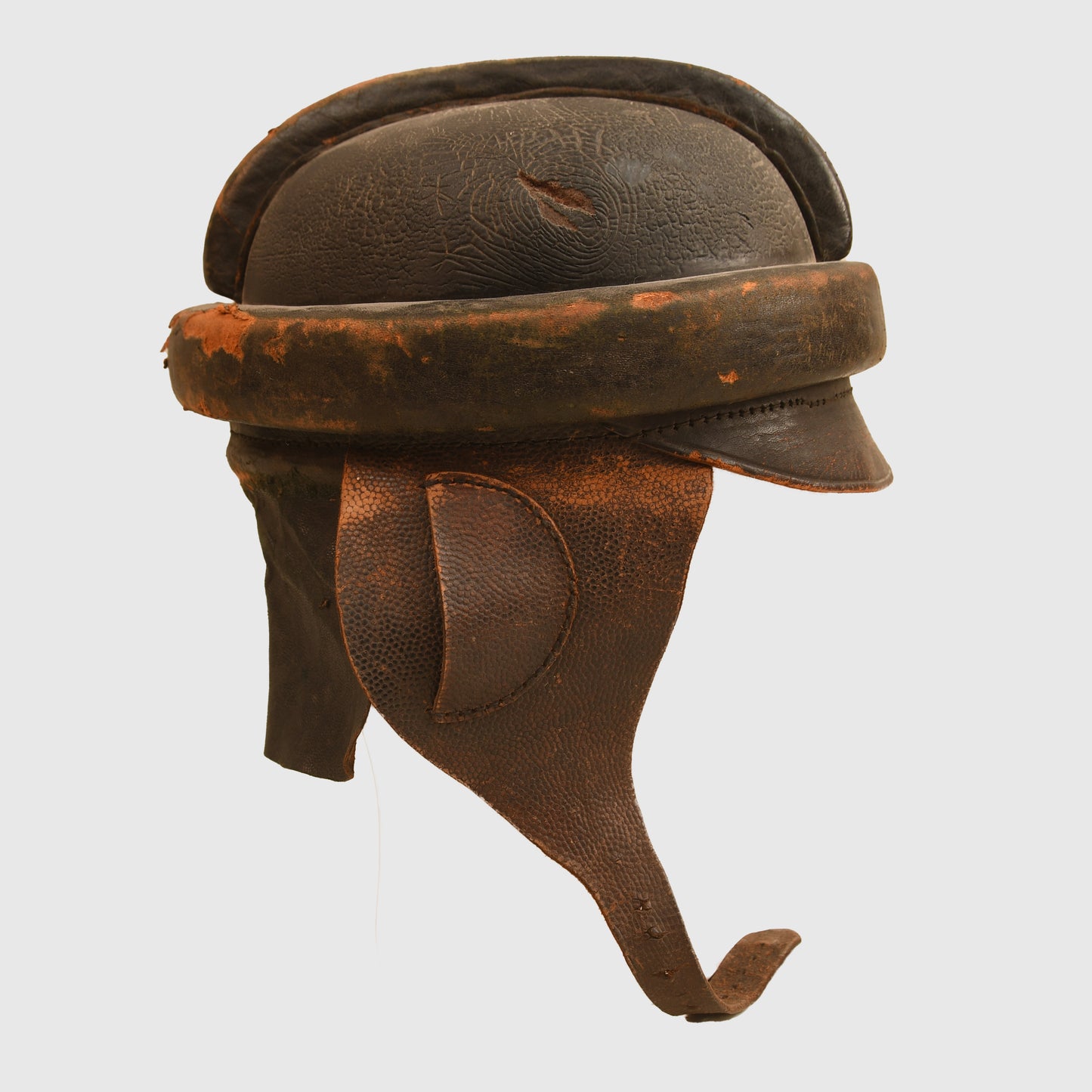 German WWI Aviators Leather Flying Helmet and Photograph