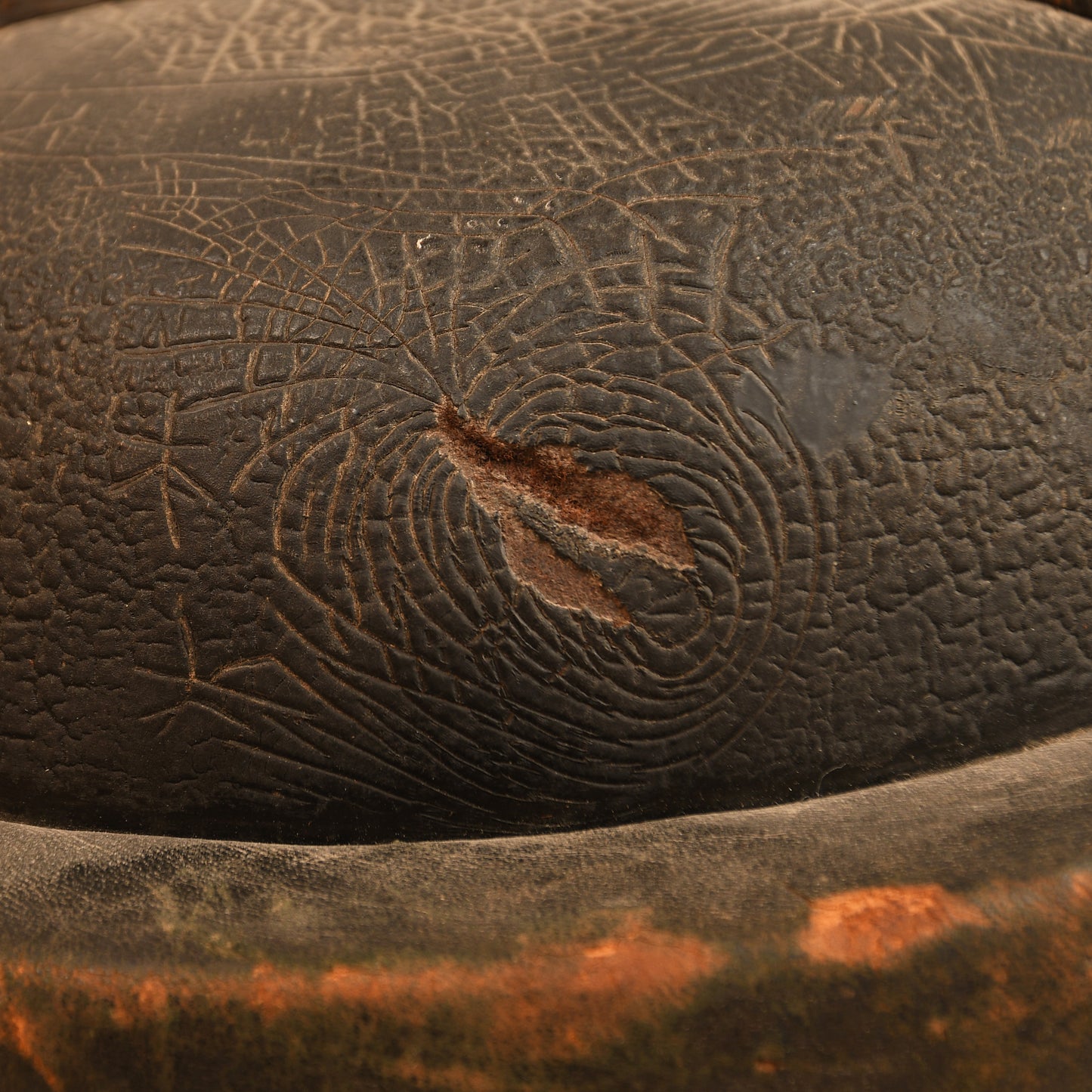 German WWI Aviators Leather Flying Helmet and Photograph