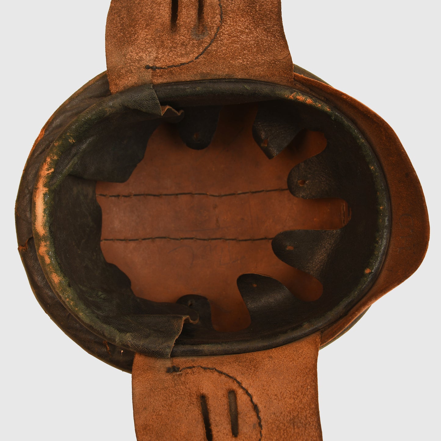 German WWI Aviators Leather Flying Helmet and Photograph