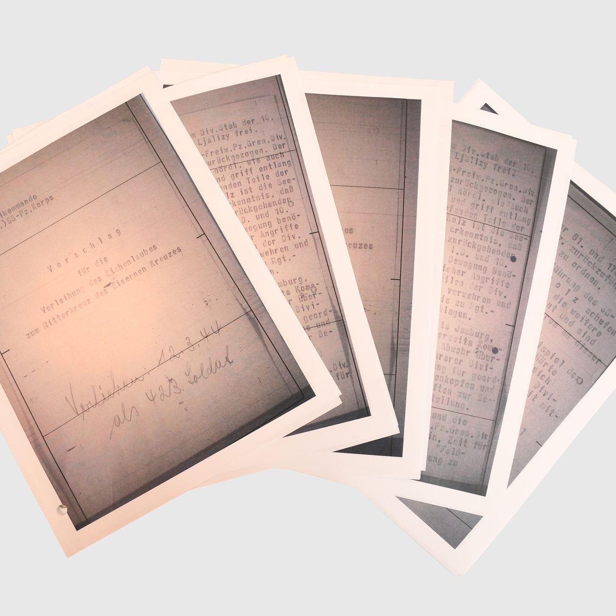 RECOMMENDATION LETTERS FOR THE OAKLEAVES FOR SS BRIGARDEFUHRER FRITZ VON SCHOLZ