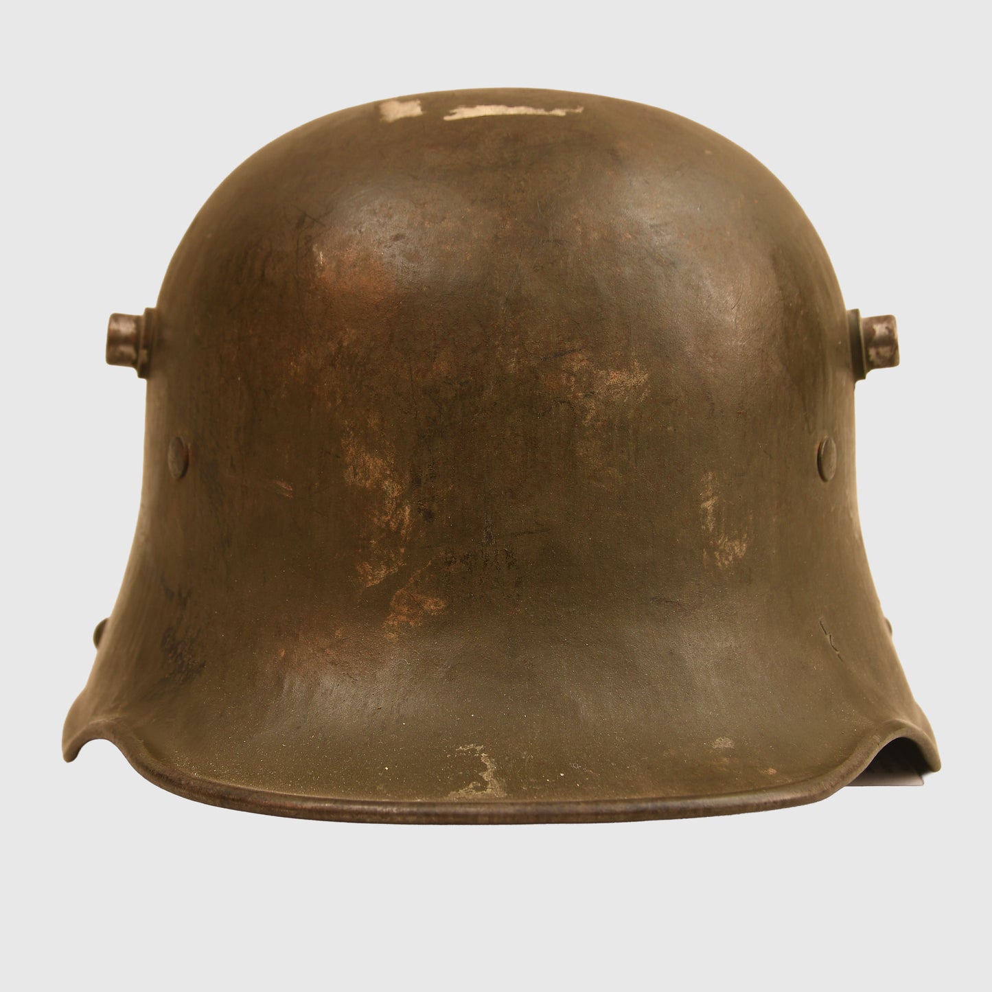 German WWI M17 Helmet with Remains of Post Home Label