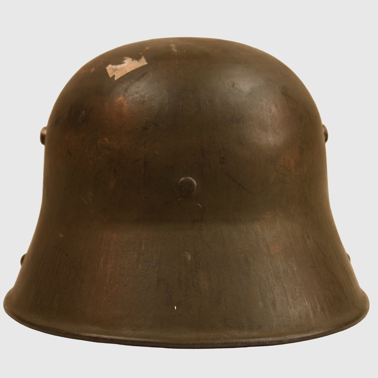 German WWI M17 Helmet with Remains of Post Home Label