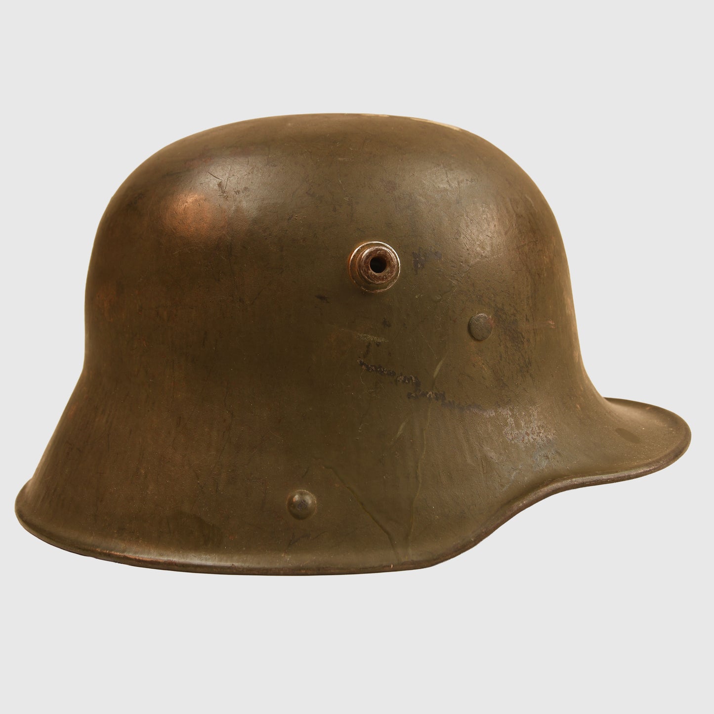 German WWI M17 Helmet with Remains of Post Home Label