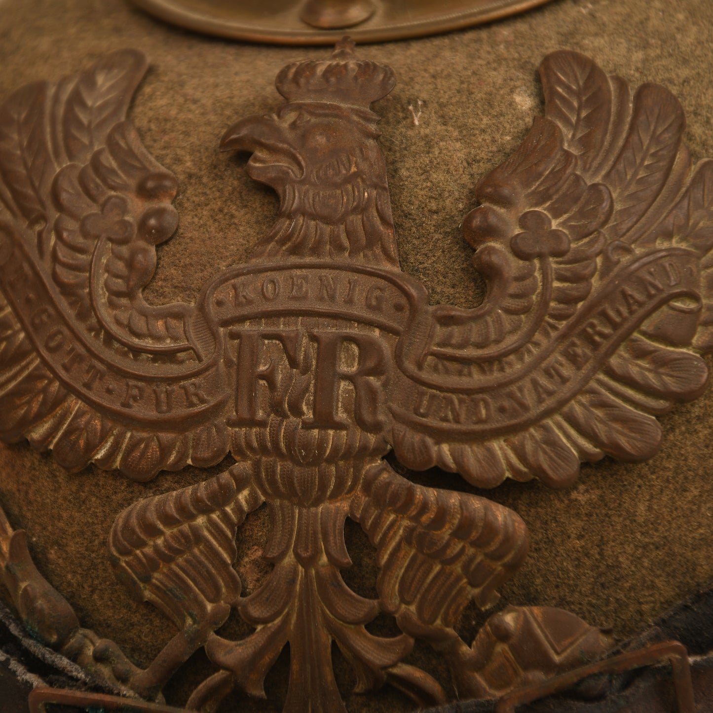 German WWI Prussian Felt Ersatz Pickelhaube