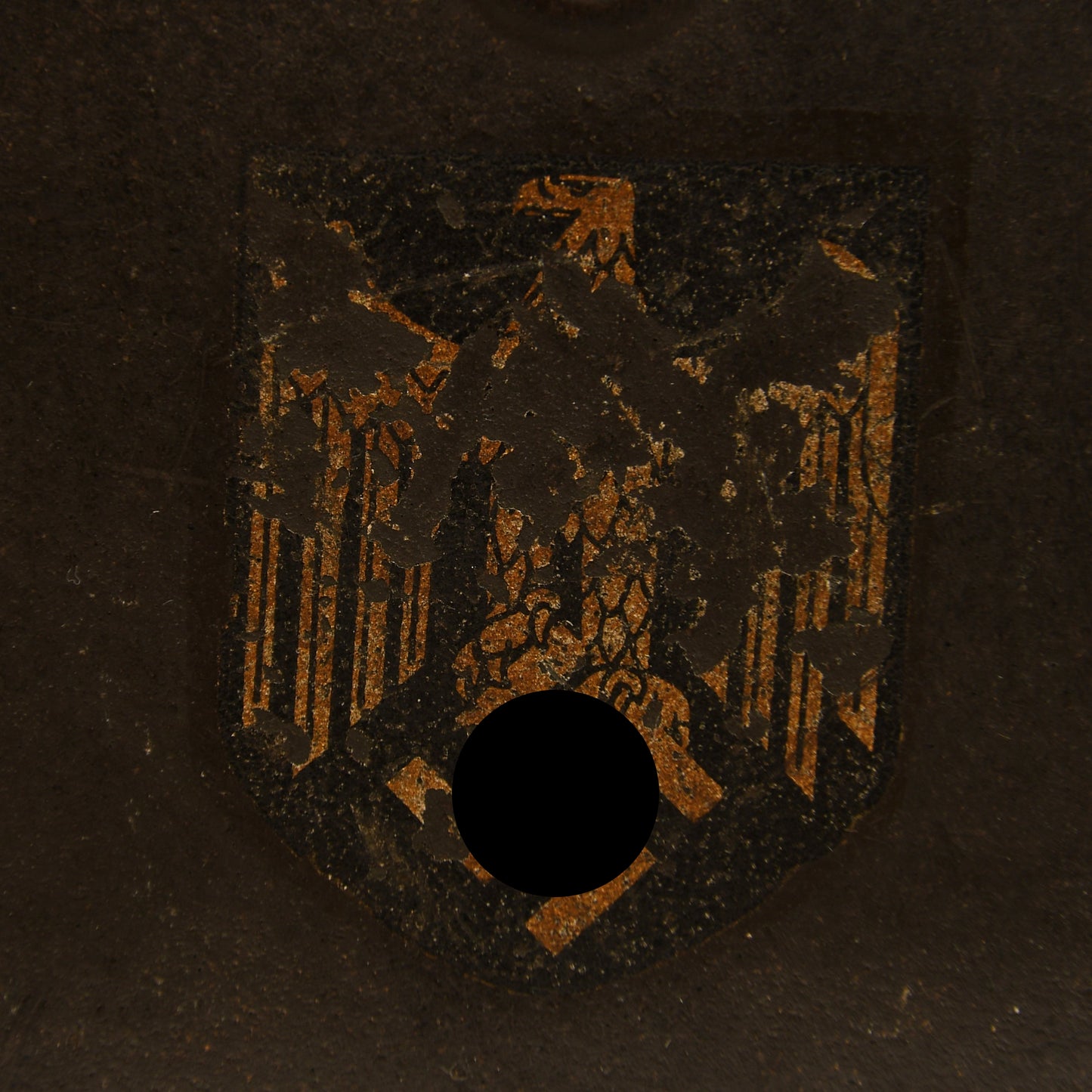 German WWII Single Decal Army M.40 Helmet – Battle Damaged