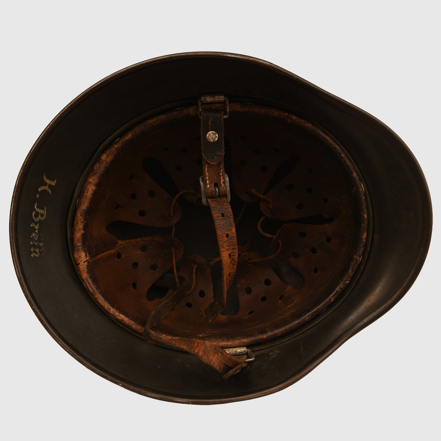 German WWII Single Decal Army M.40 Helmet – Battle Damaged