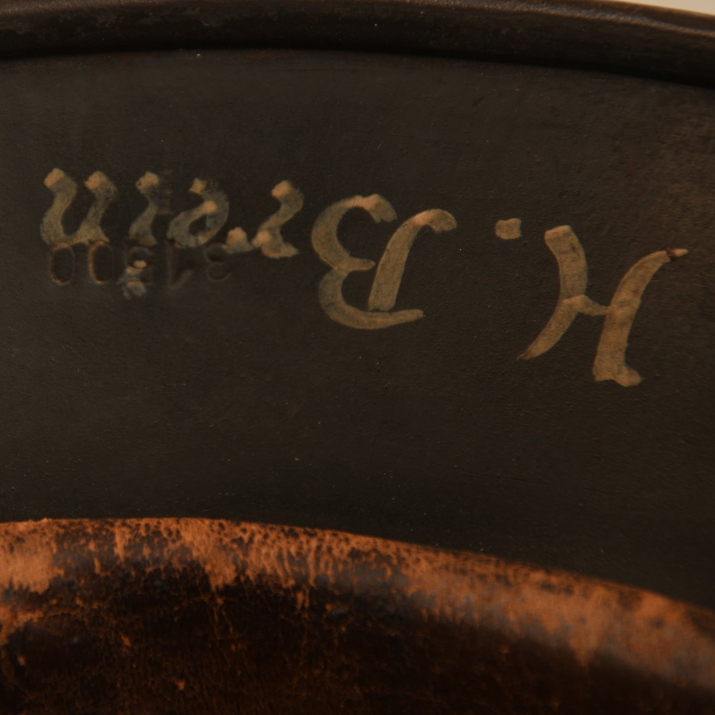 German WWII Single Decal Army M.40 Helmet – Battle Damaged