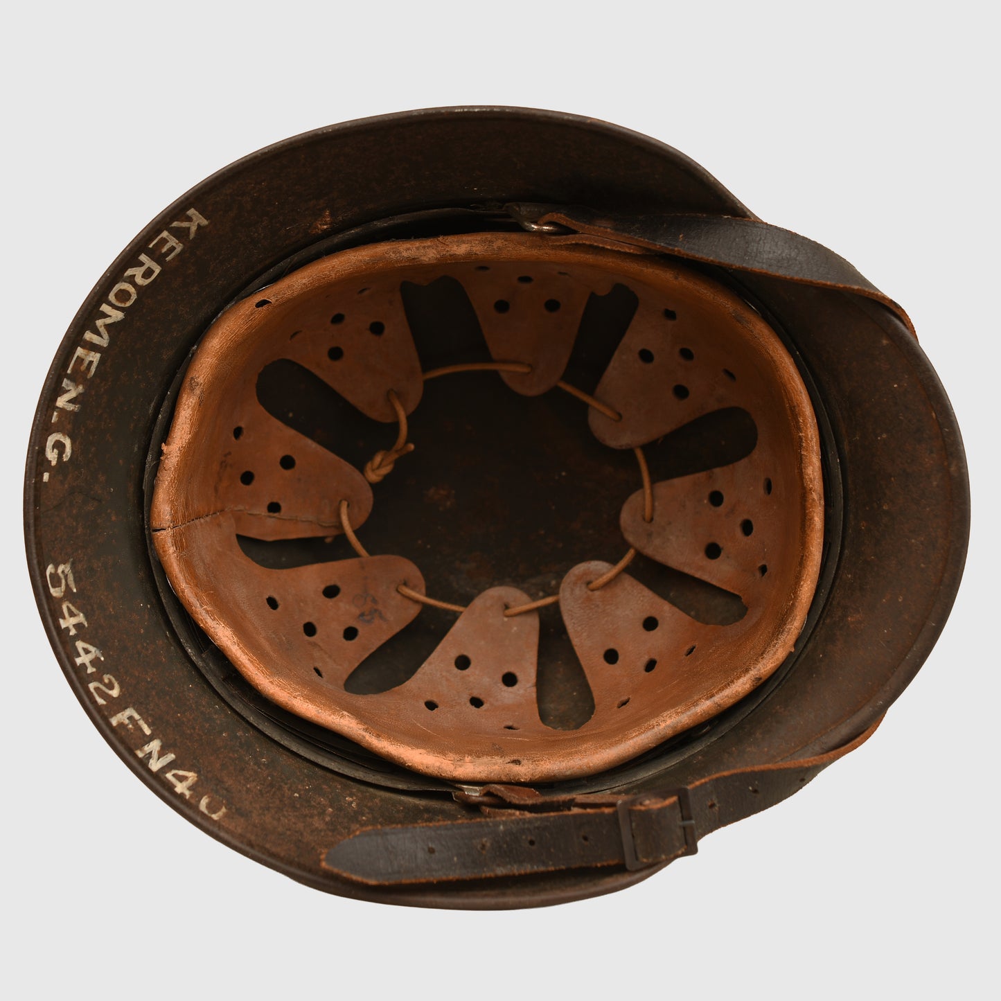 German WWII M35 Army Single Decal Combat Helmet, Named