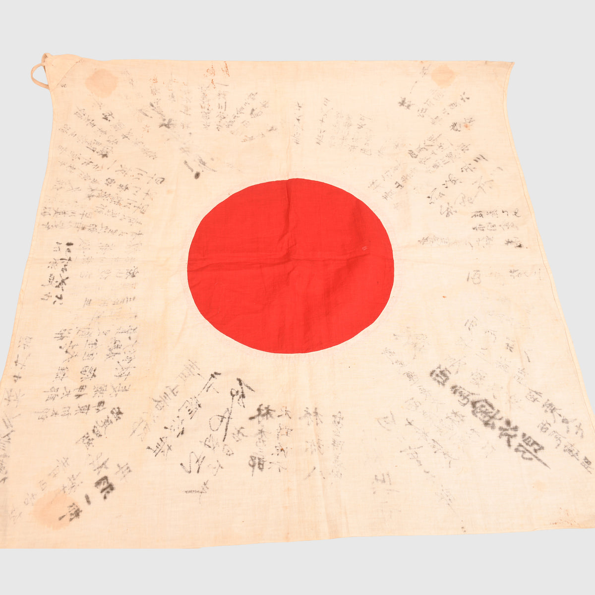 JAPANESE WWII SOLDIERS GOOD LUCK FLAG ON FLAG CLOTH