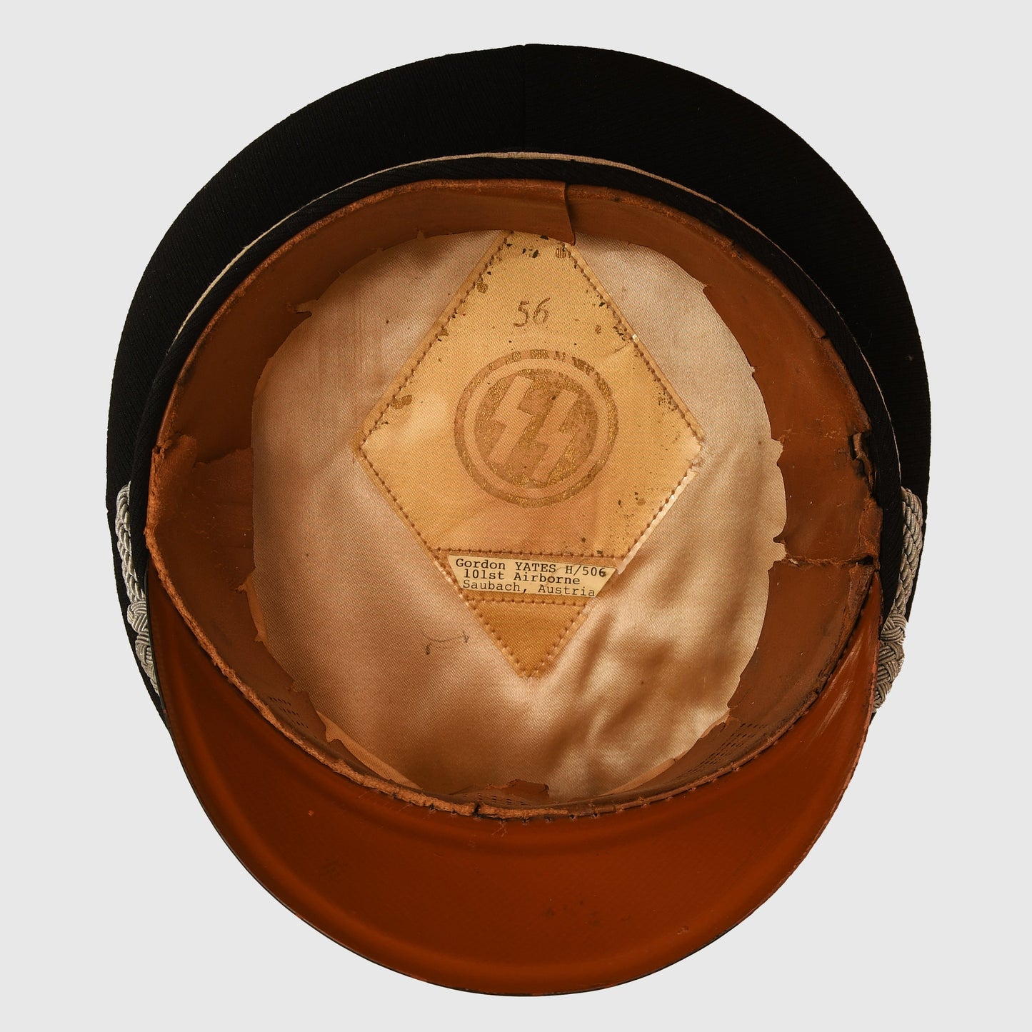 German WWII Allgemeine SS Officers Visor Cap with Provenance
