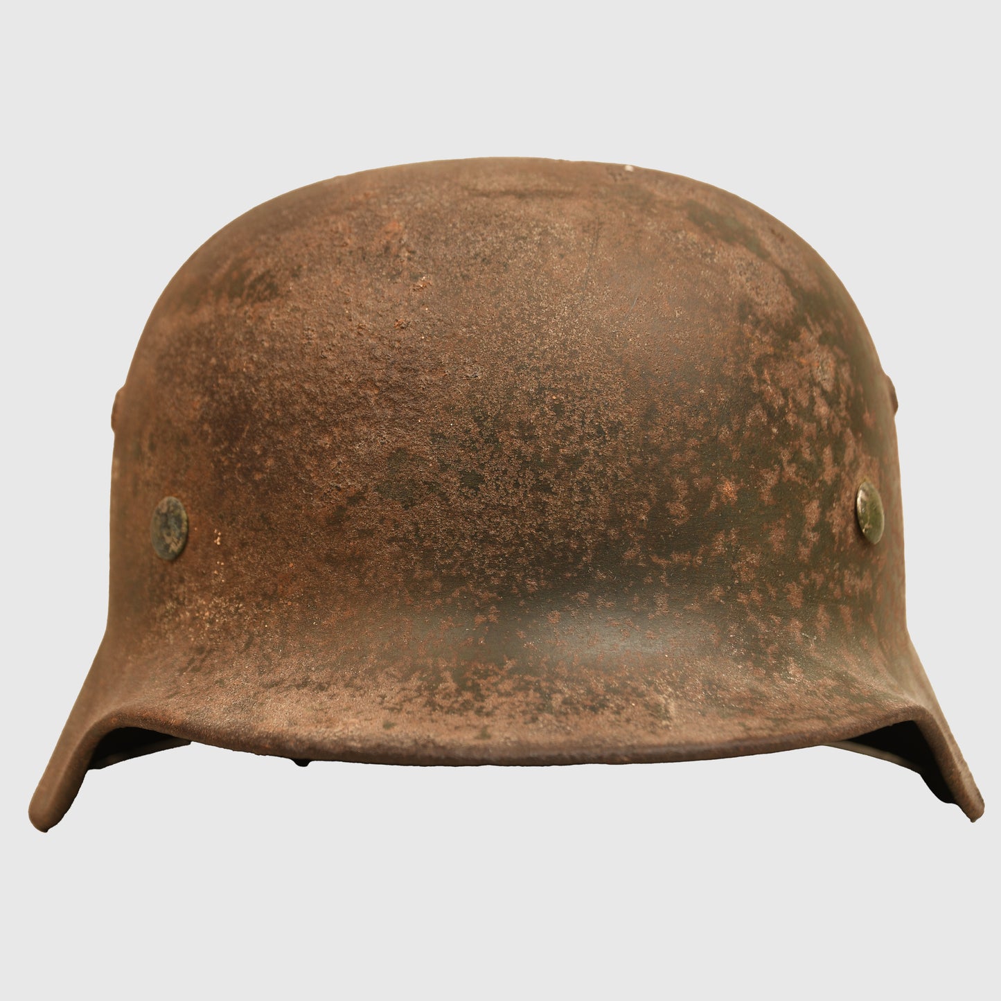 German WWII Barn Find Double Decal SS Helmet