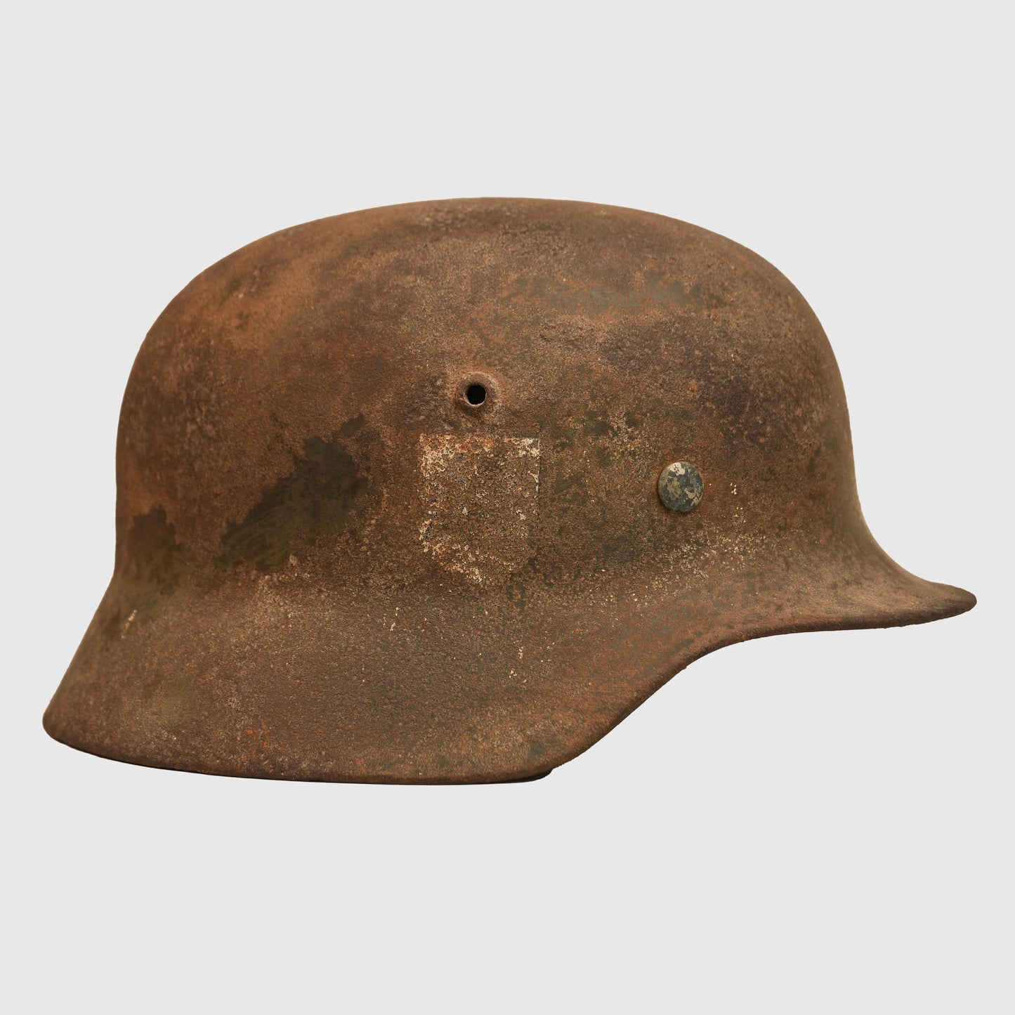 German WWII Barn Find Double Decal SS Helmet