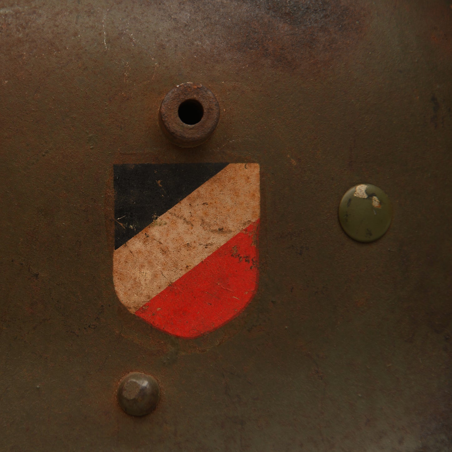 German WWII Ex-Austrian WWI M17 Army Double Decal Transitional Helmet