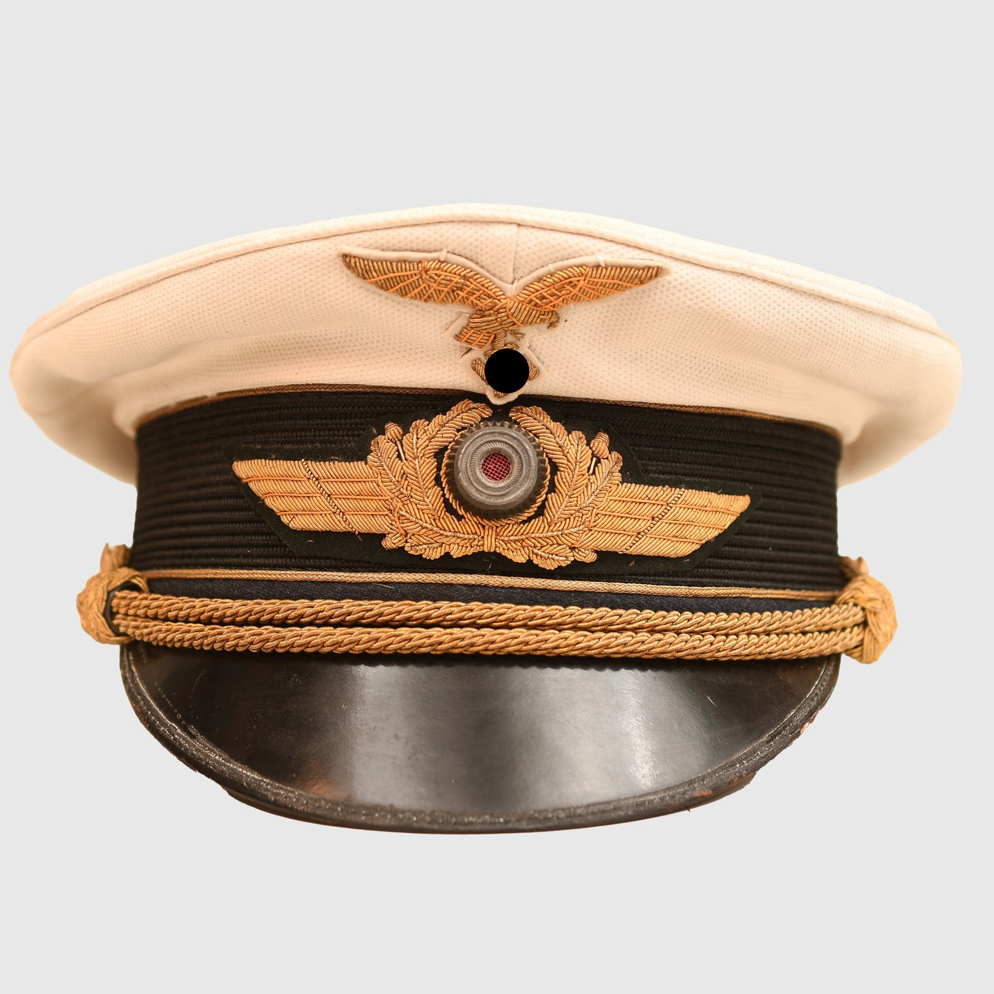 German WWII Luftwaffe General’s White Top Visor Cap – Double Erel Marked
