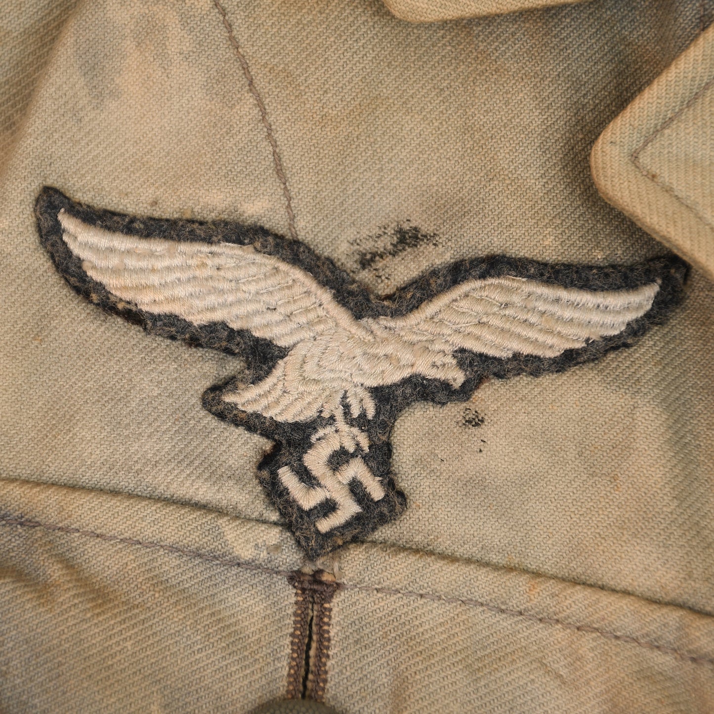 German WWII Luftwaffe Tropical Blue Tunic, Bleached