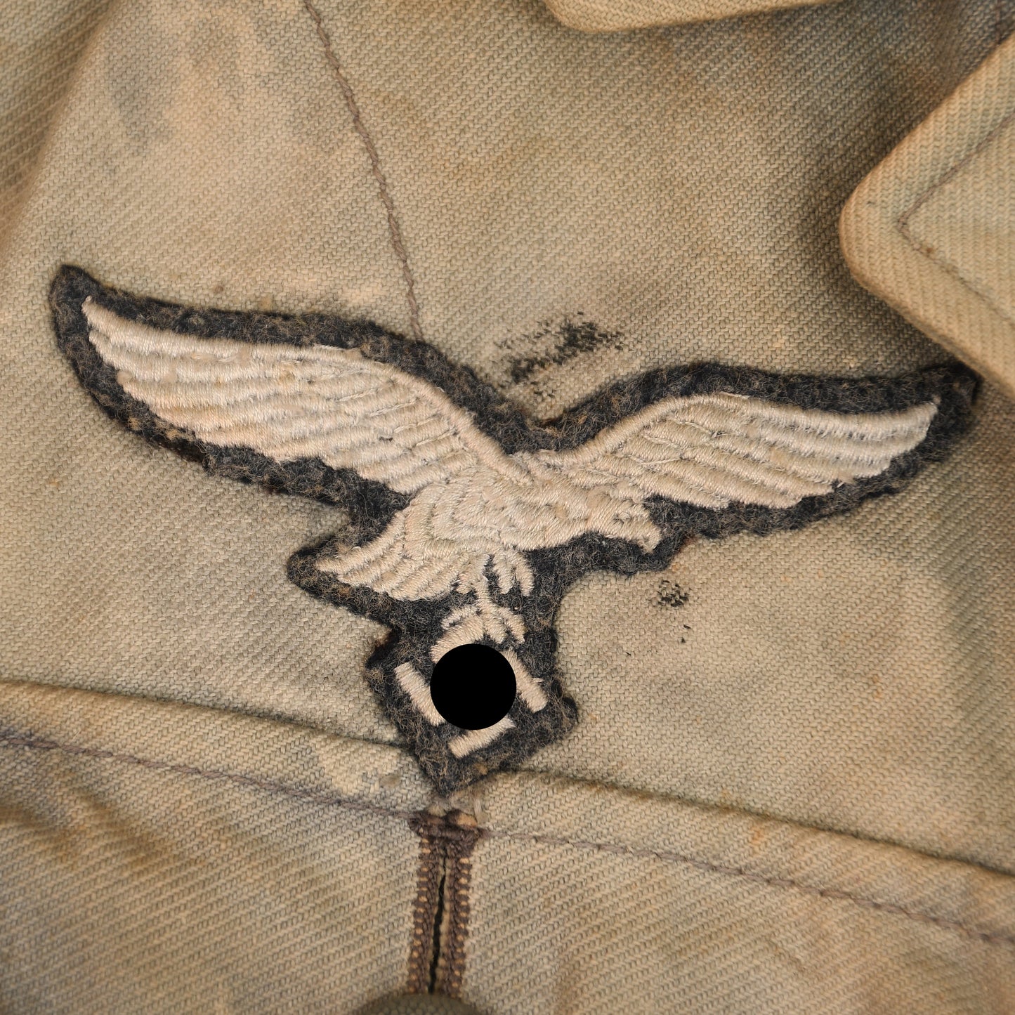 German WWII Luftwaffe Tropical Blue Tunic, Bleached