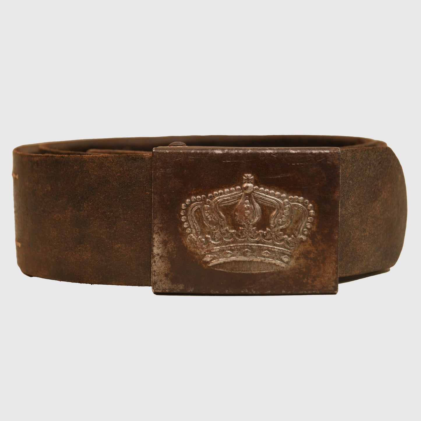 German WWI Hessian All Steel Buckle on Its Original Belt