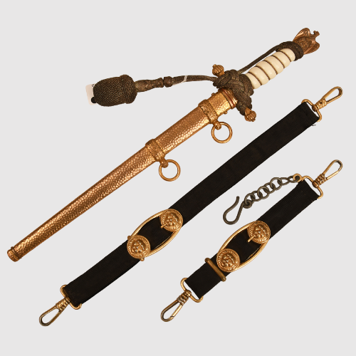 German WWII Kriegsmarine Officers Display Piece with Hammered Scabbard