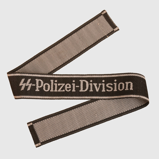 GERMAN WWII SS POLICE DIVISION BEVO WOVEN CUFF TITLE