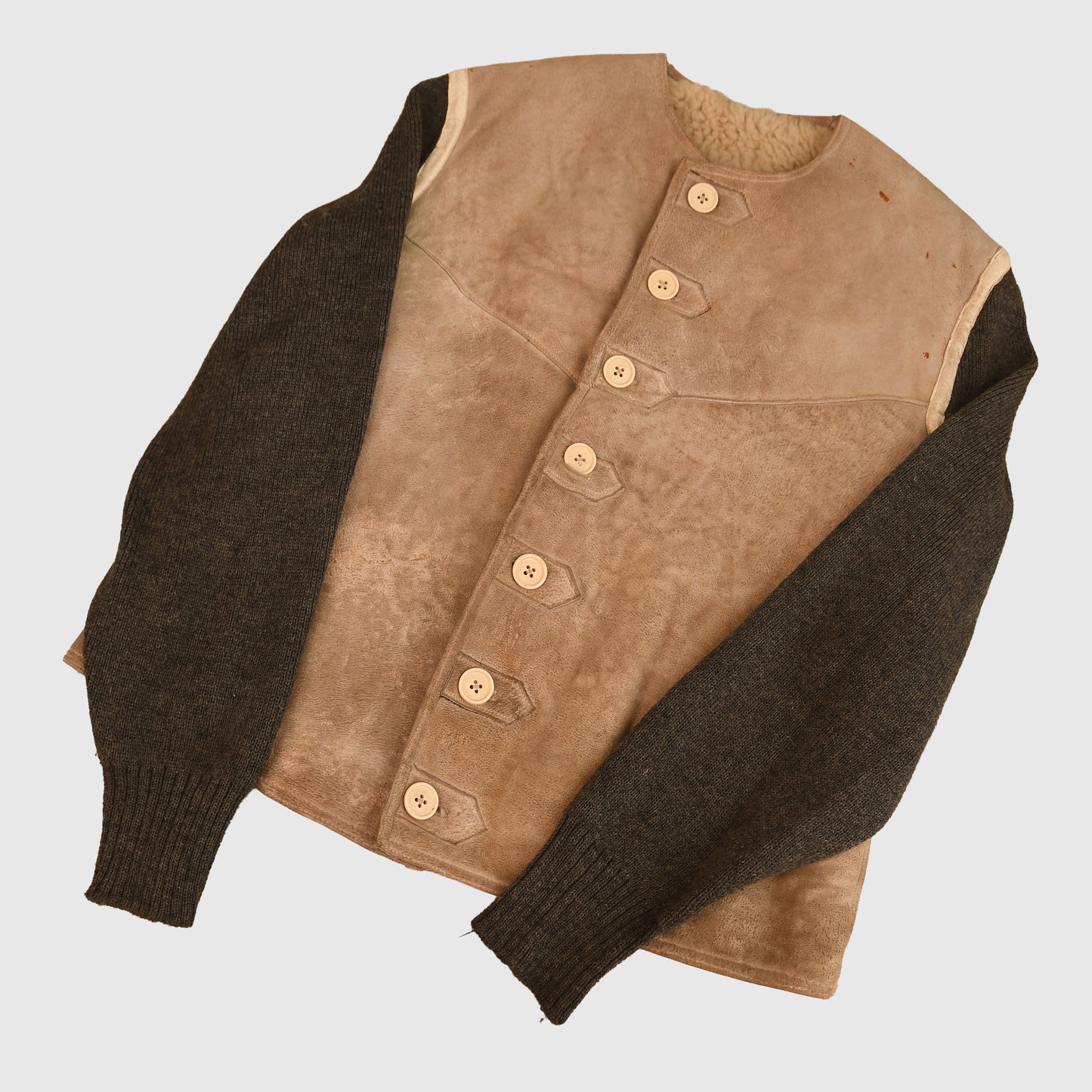 German Russian Front Sheepskin and Woollen Waistcoat Pullover