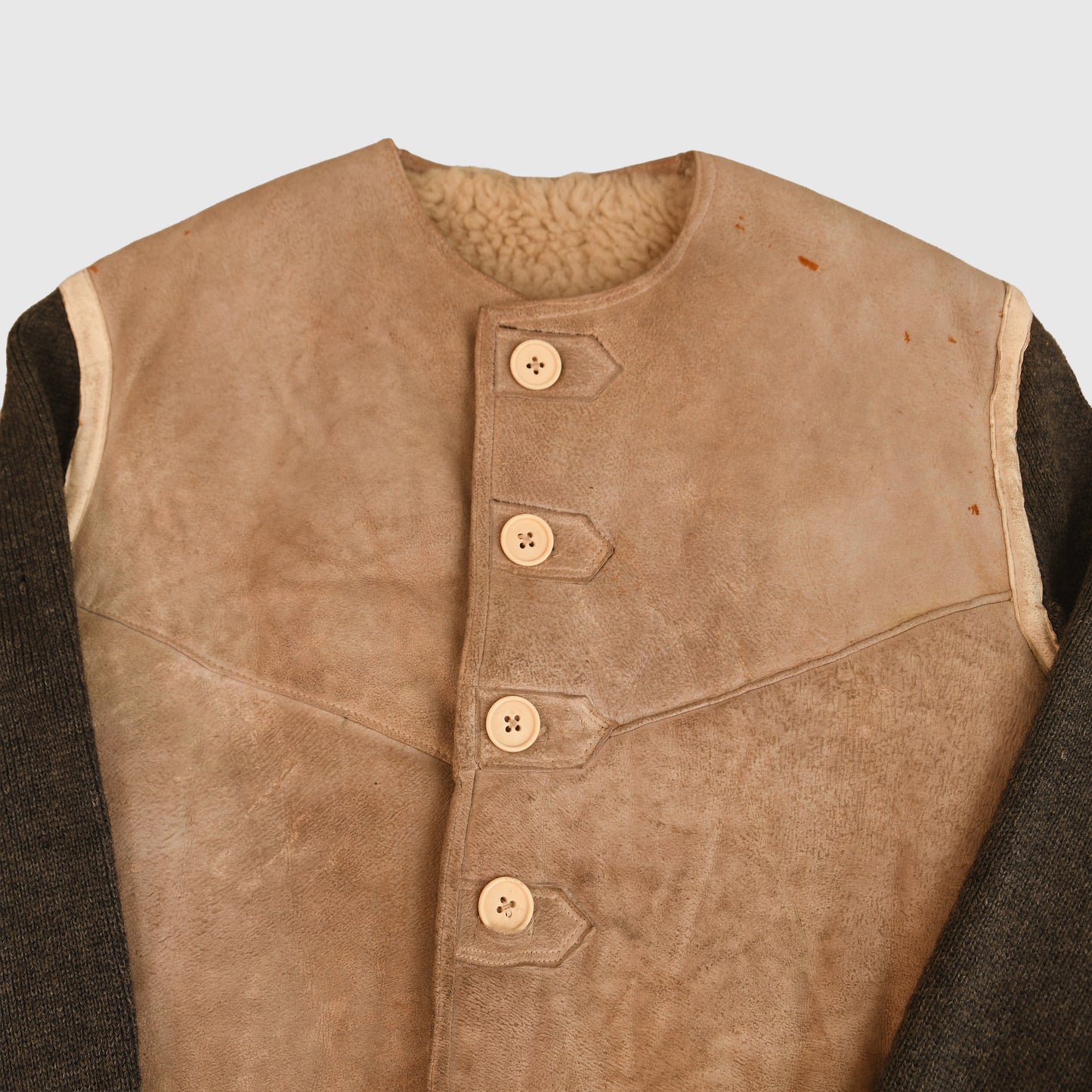 German Russian Front Sheepskin and Woollen Waistcoat Pullover