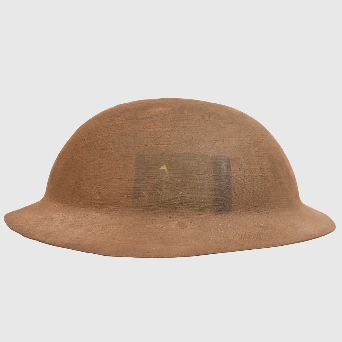 BRITISH WWI VERY EARLY RIMLESS BRODIE HELMET - MARKED TO A RIFLE BRIGADE