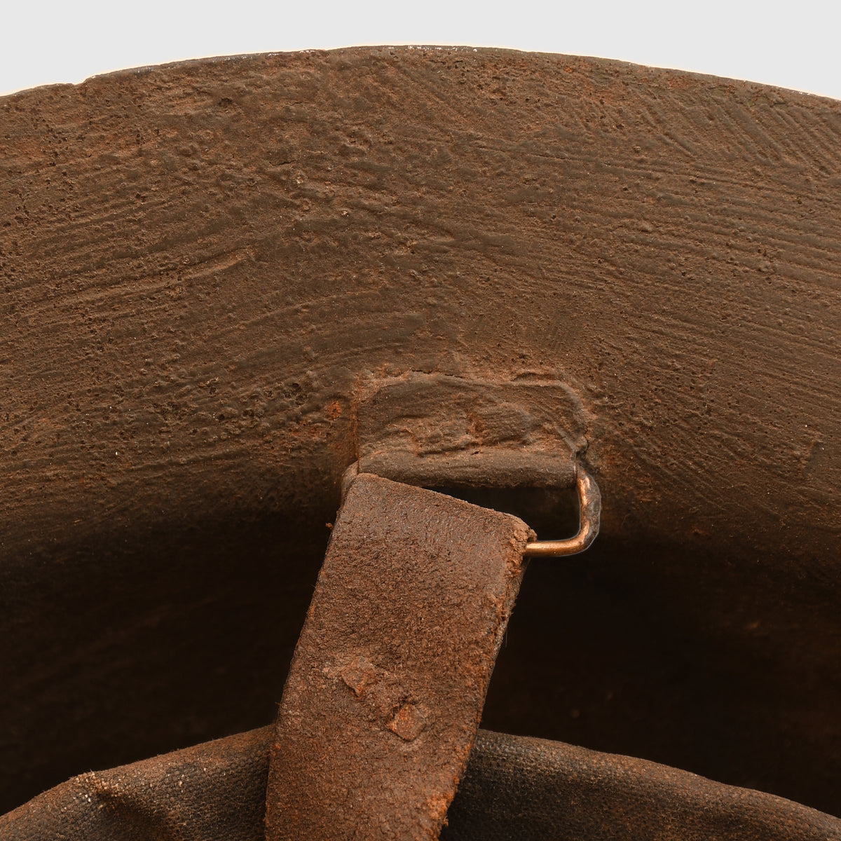 BRITISH WWI VERY EARLY RIMLESS BRODIE HELMET - MARKED TO A RIFLE BRIGADE
