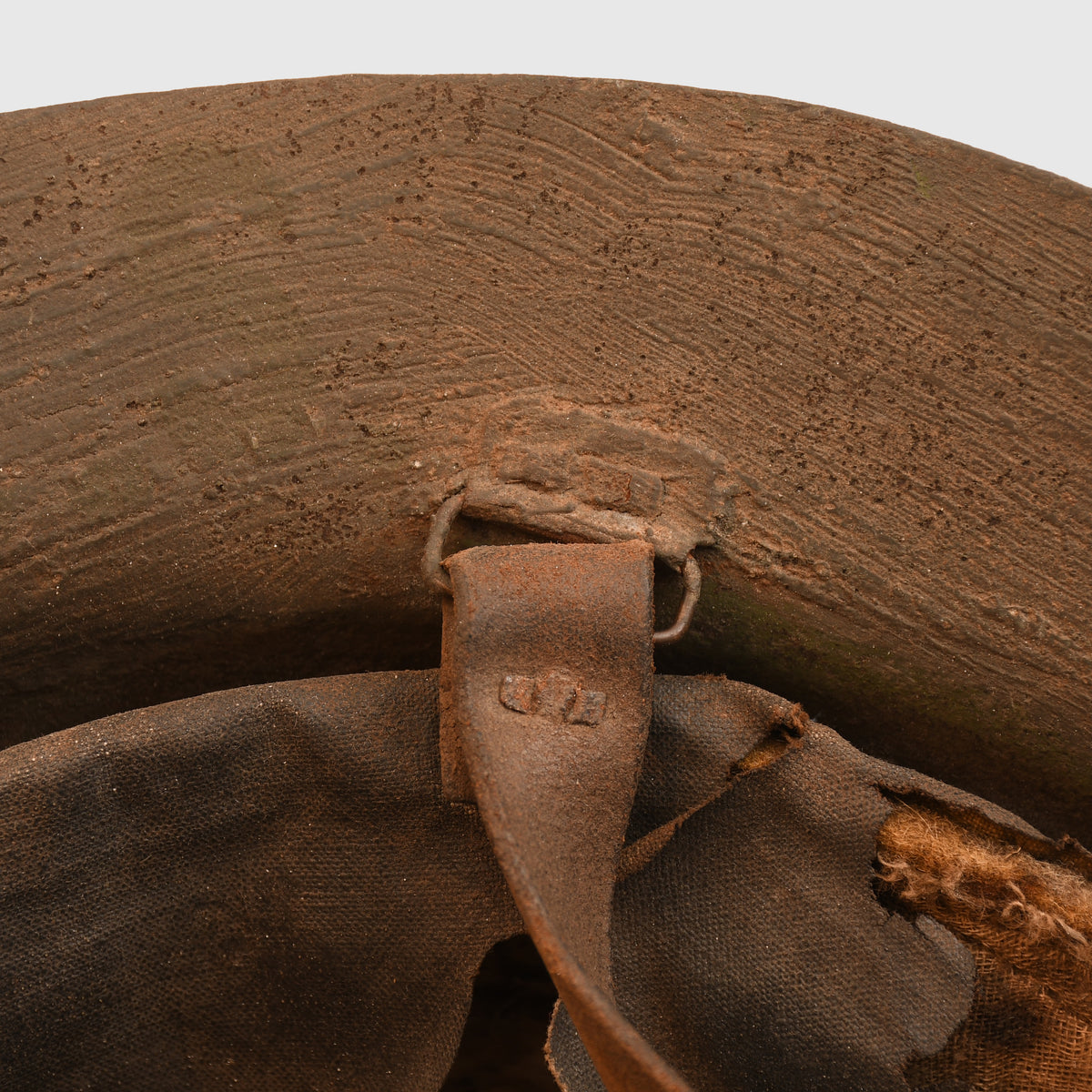 BRITISH WWI VERY EARLY RIMLESS BRODIE HELMET - MARKED TO A RIFLE BRIGADE