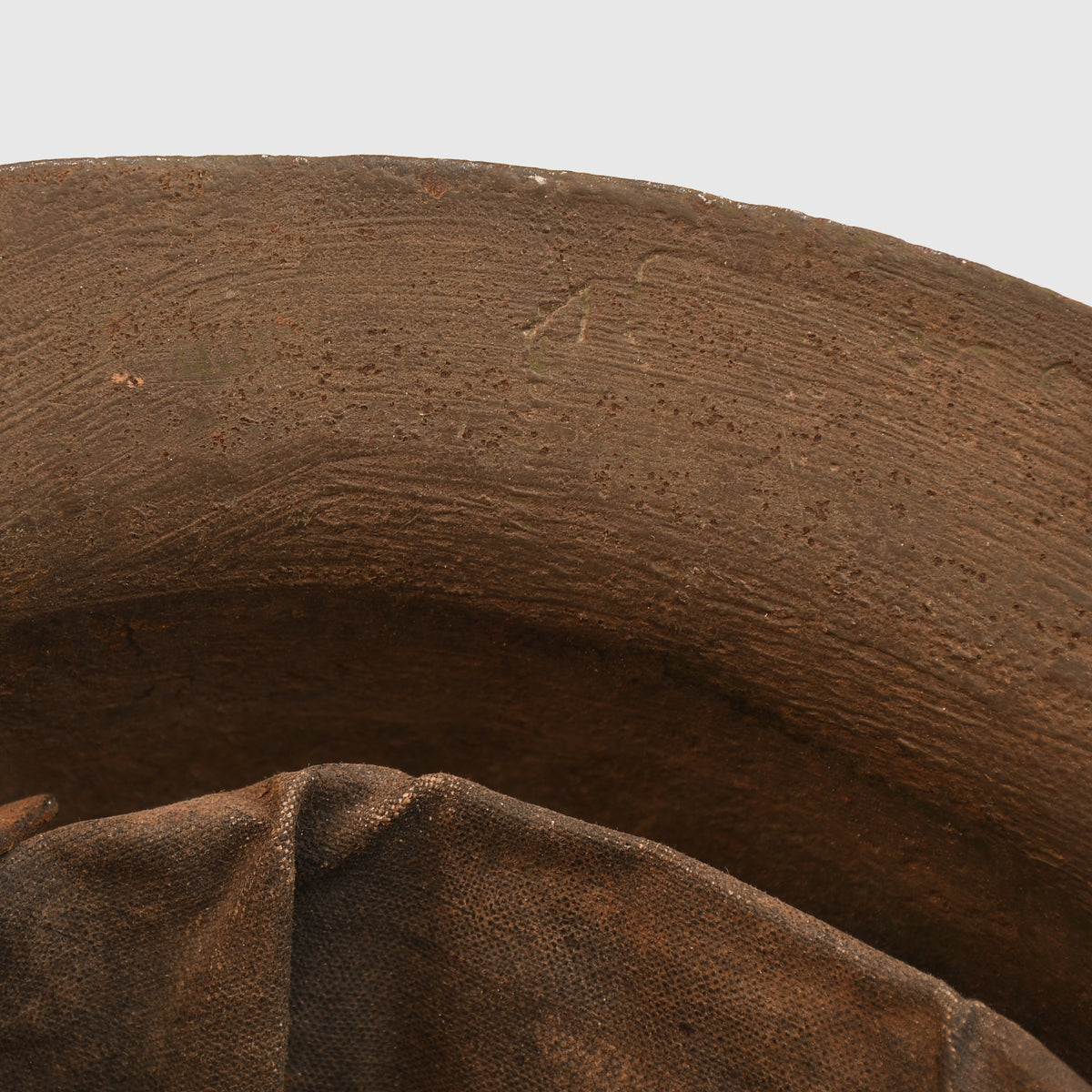 BRITISH WWI VERY EARLY RIMLESS BRODIE HELMET - MARKED TO A RIFLE BRIGADE
