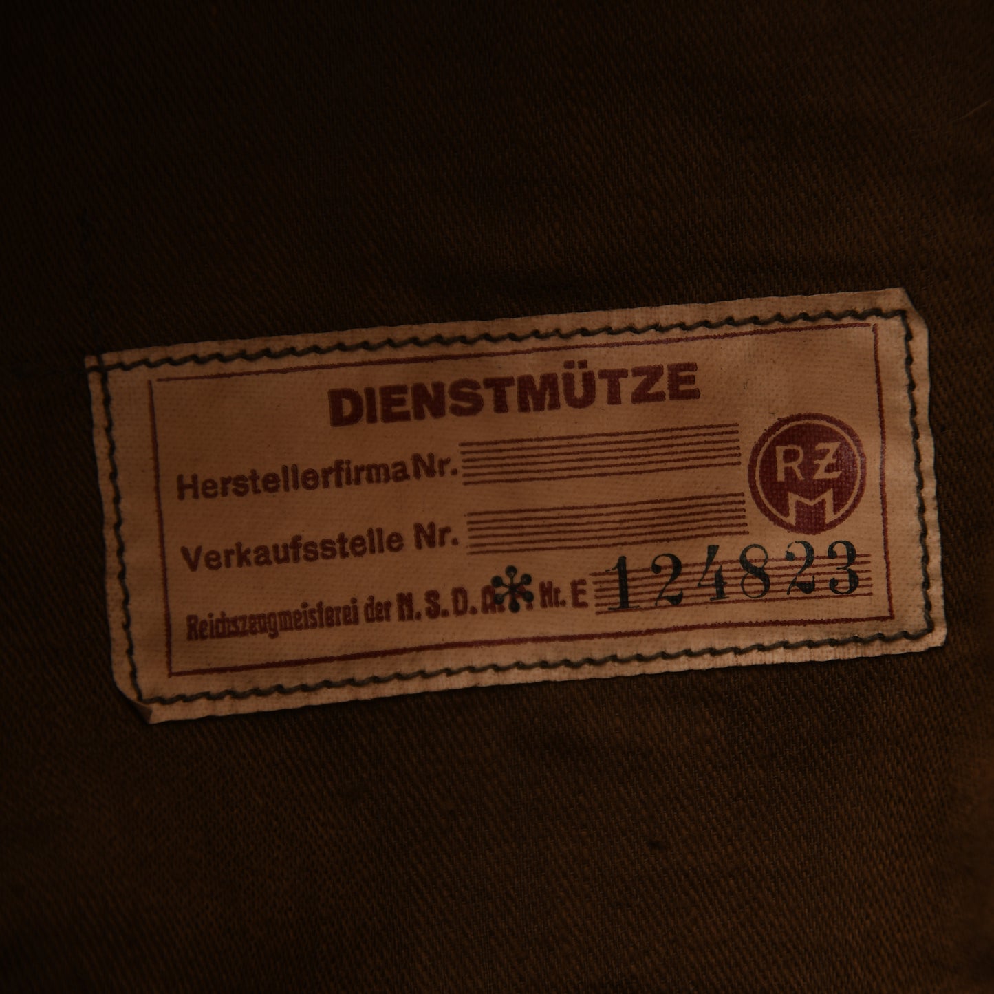 German WWII RMBO Visored Field Cap